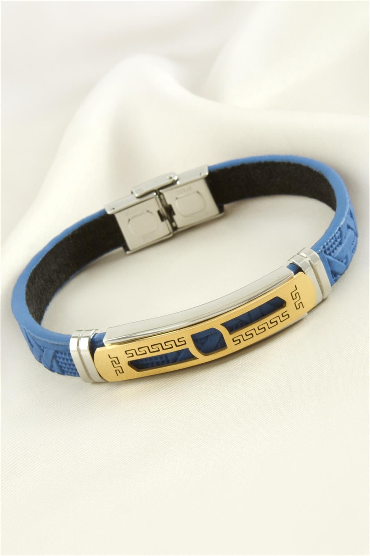 Labirent Deri Çelik Bileklik