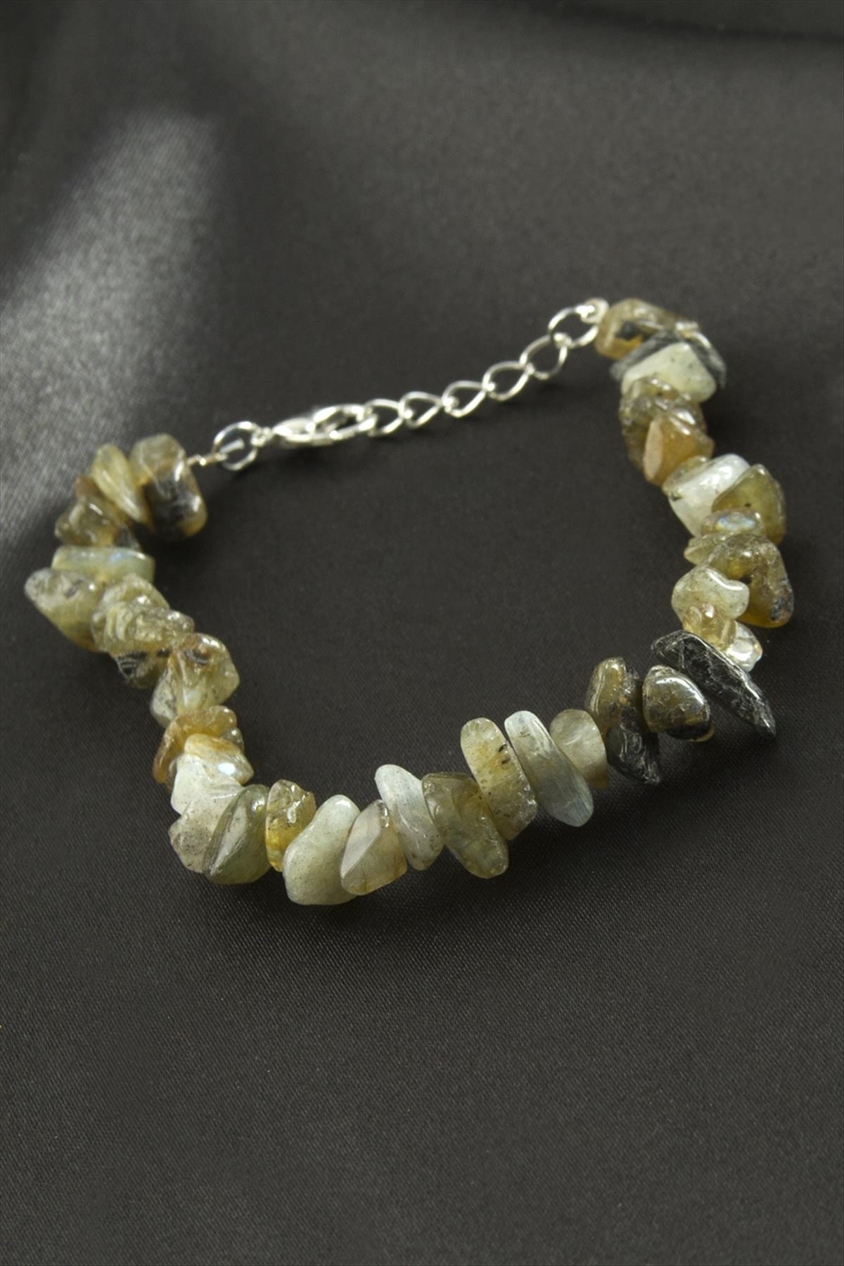 labrodorit Kırık Doğaltaş Bileklik