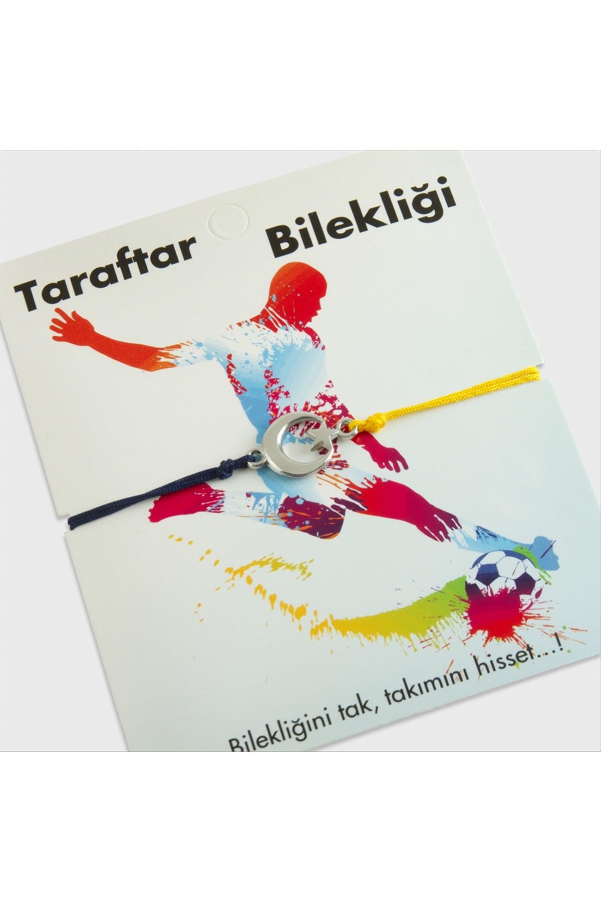 Lacivert Sarı Ay Yıldız Taraftar İp Bileklik