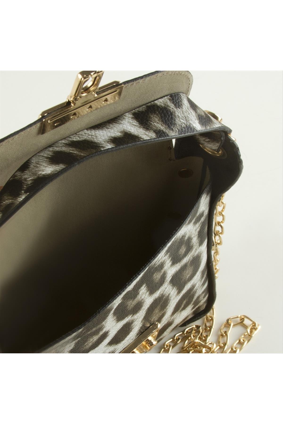 Leopar Desenli Kilitli Yeni Sezon Askılı Kadın Çanta