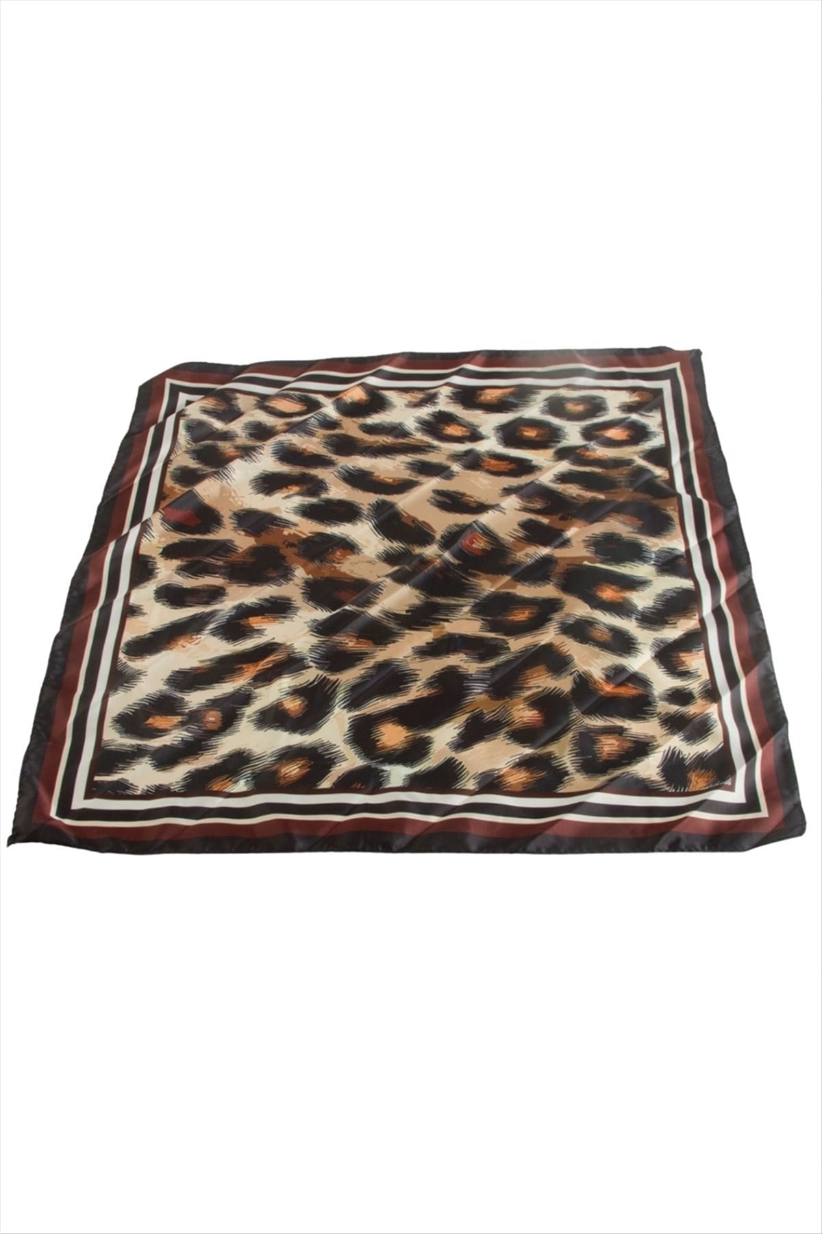 Leopar Desenli Saten Fular 50*50 cm