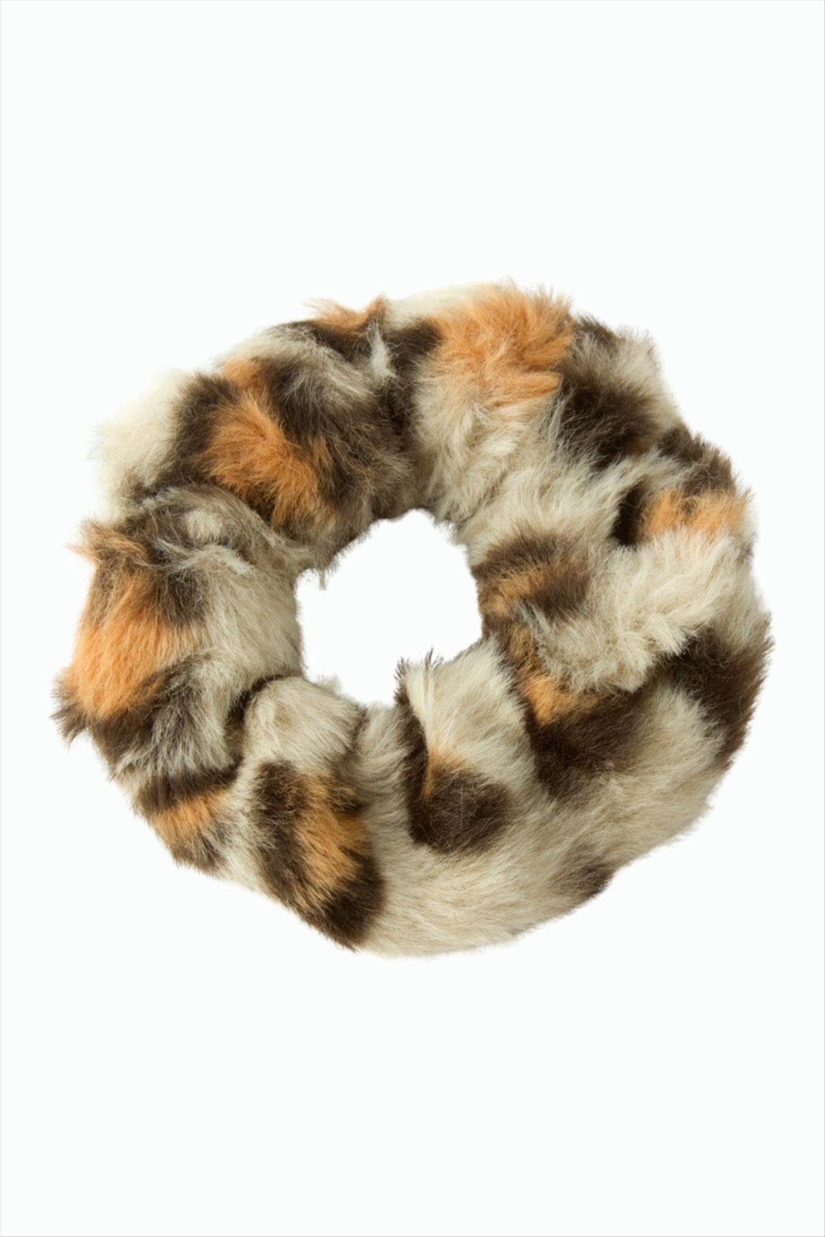 Leopar Desenli Tüylü Simit Toka 1 Adet