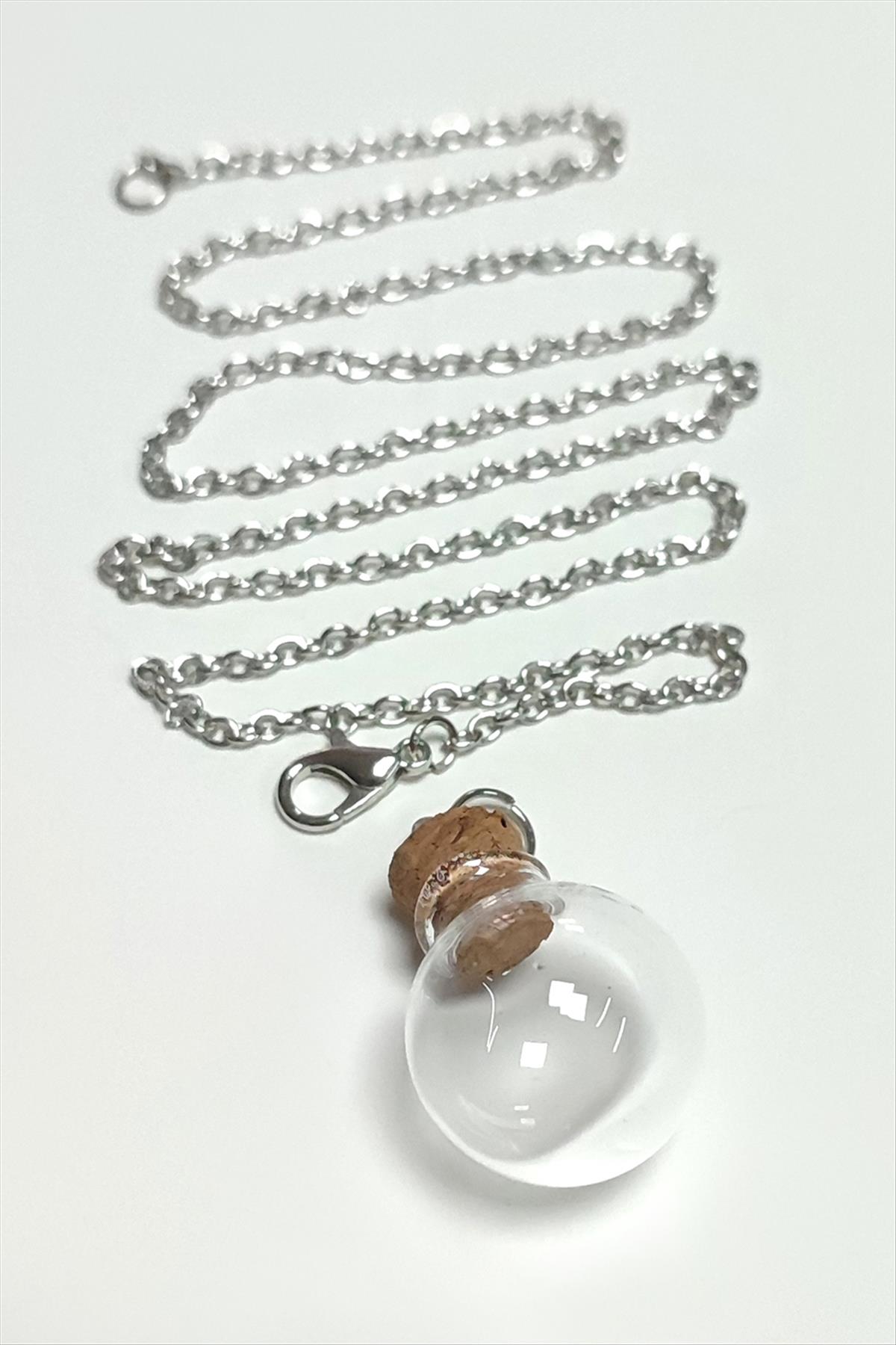 Mantar Kapaklı Boş Fanus Canlı Kolye