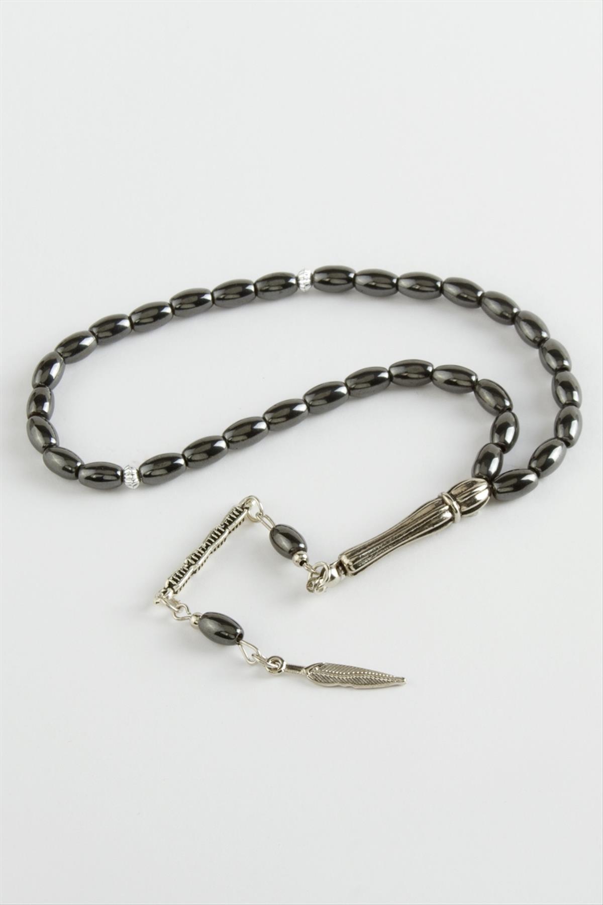 Mısır Kesim Hematit Doğaltaş Tesbih 6*8 mm