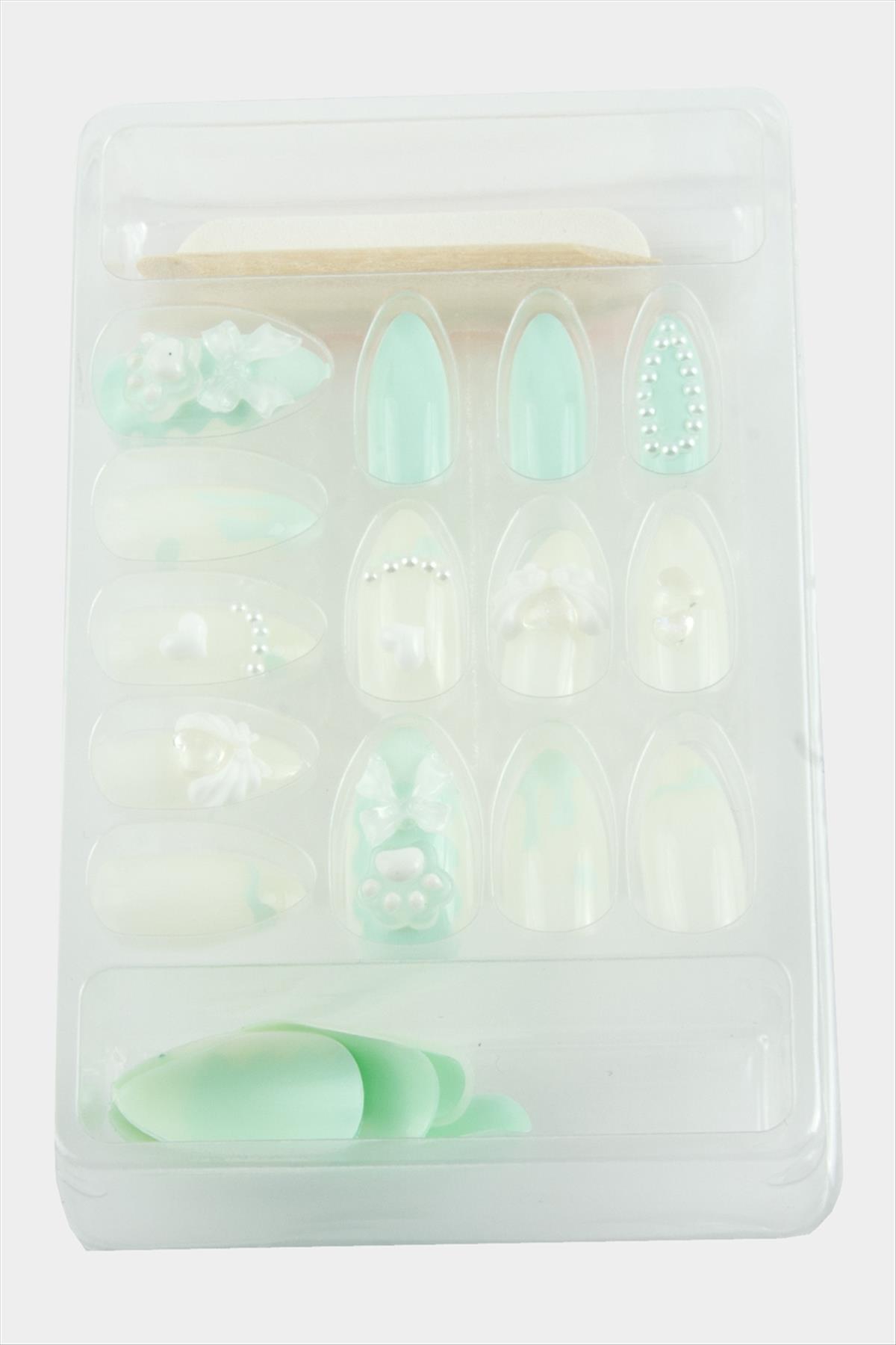 Misyul Taşlı Takma Tırnak 24 Adet