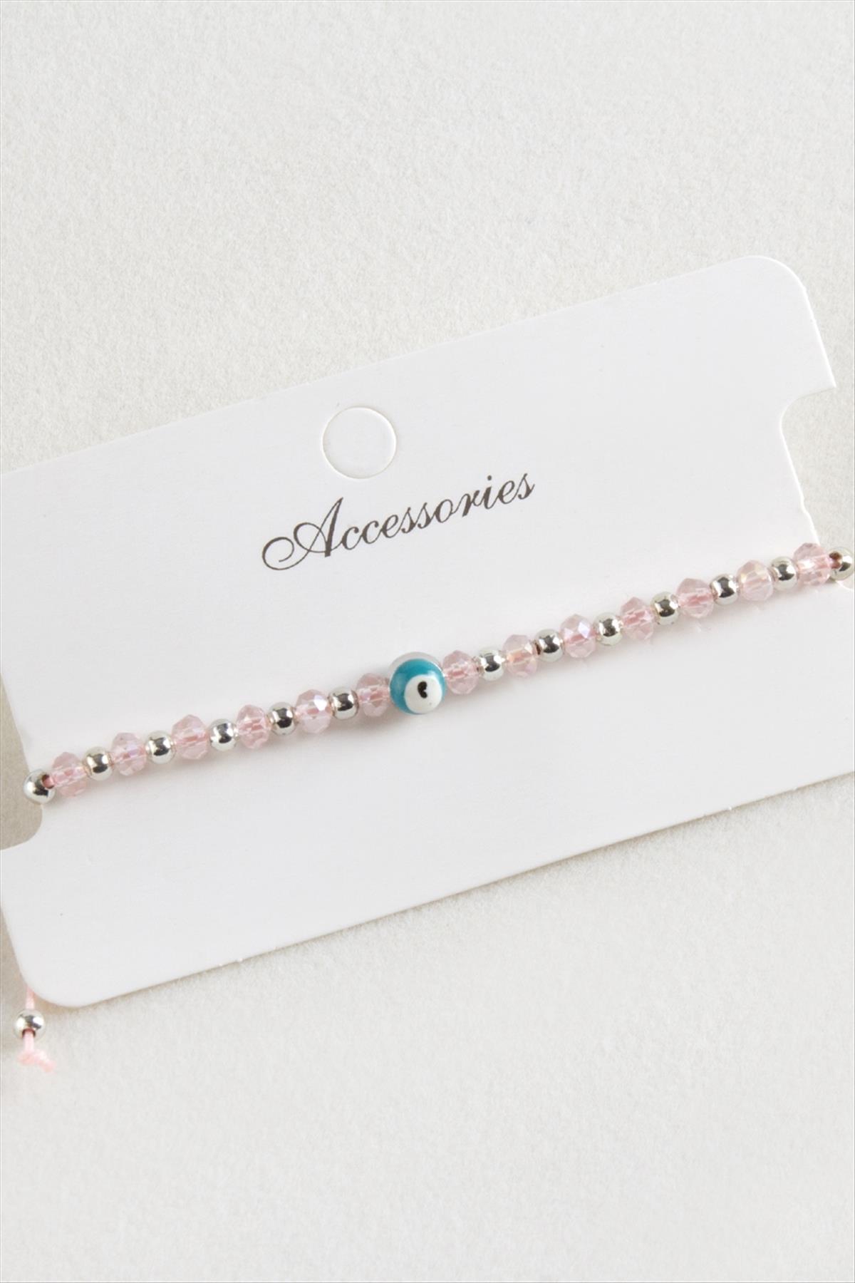 Nazar Kristal Makrome İp Bileklik 6 mm