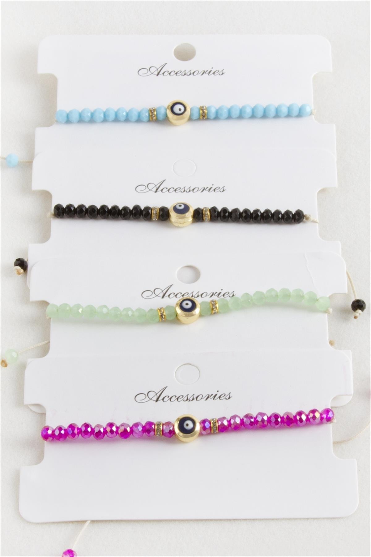 Nazar Kristal Makrome İp Bileklik 6 mm