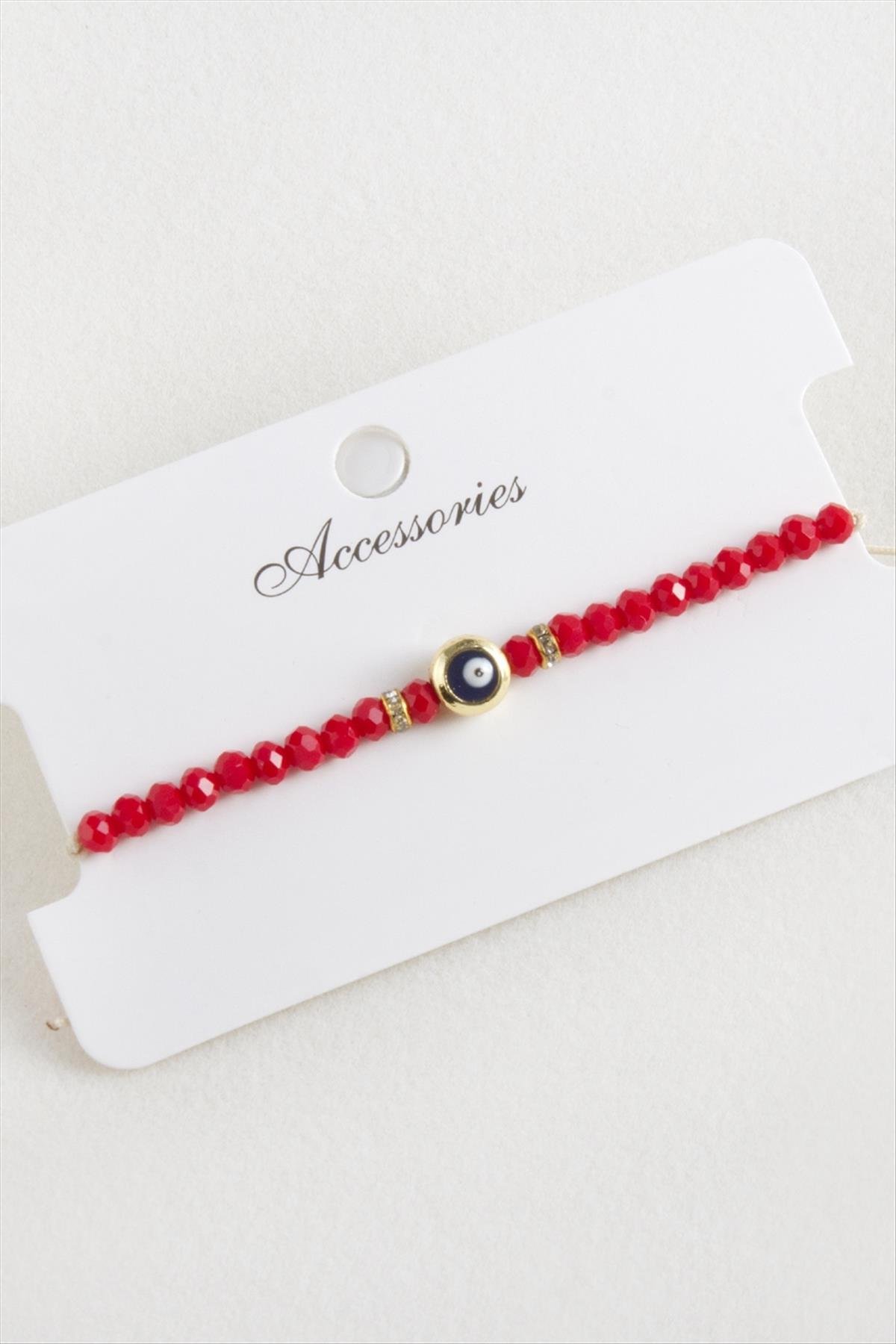 Nazar Kristal Makrome İp Bileklik 6 mm