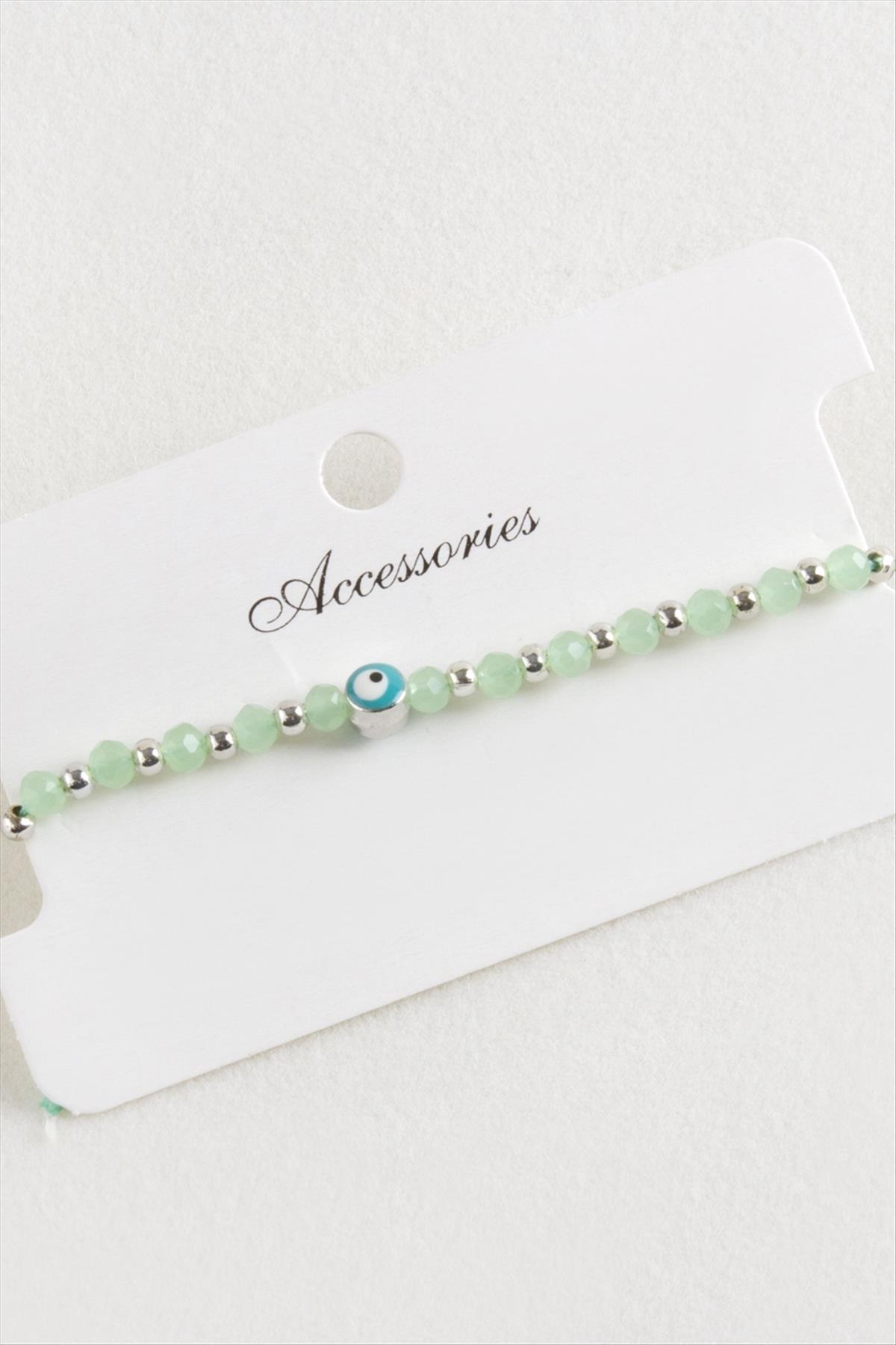 Nazar Kristal Makrome İp Bileklik 6 mm