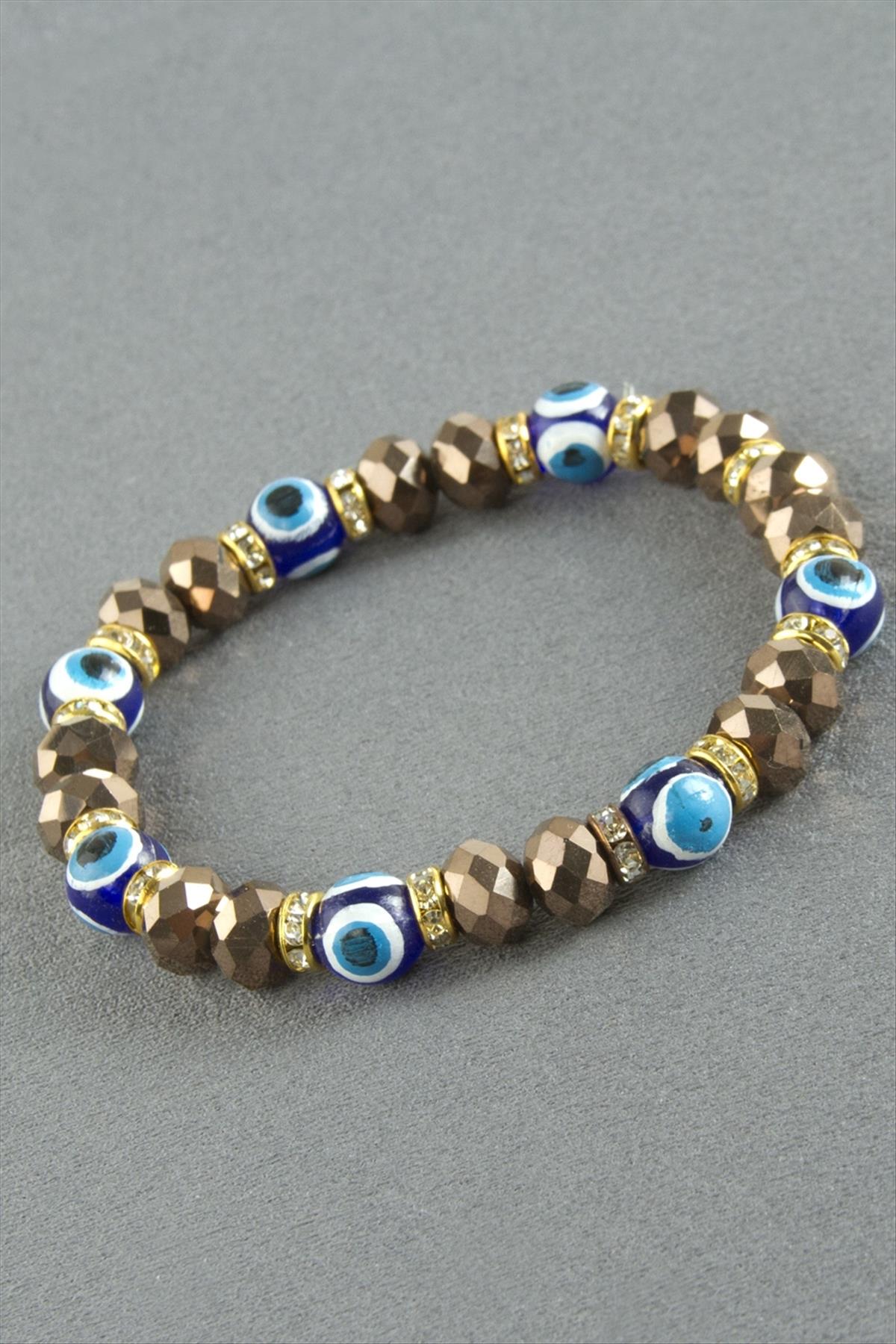 Nazar Taşlı Kristal Bileklik