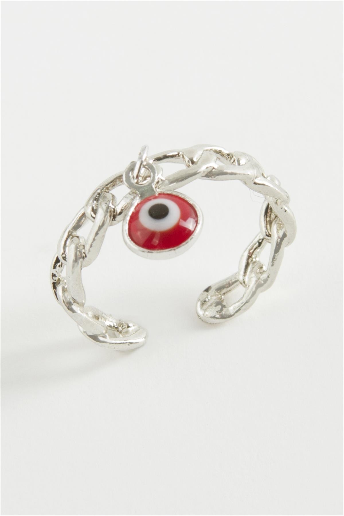 Nazar Zincir Şekilli Metal Yüzük