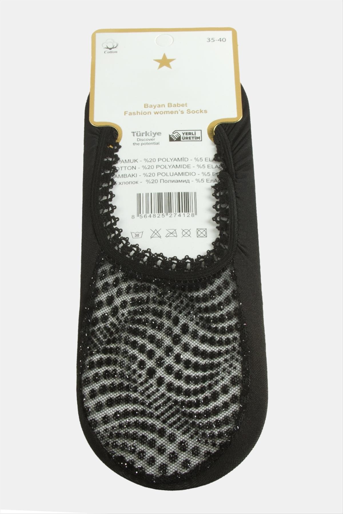 Noktalı Dantel Babet Çorap