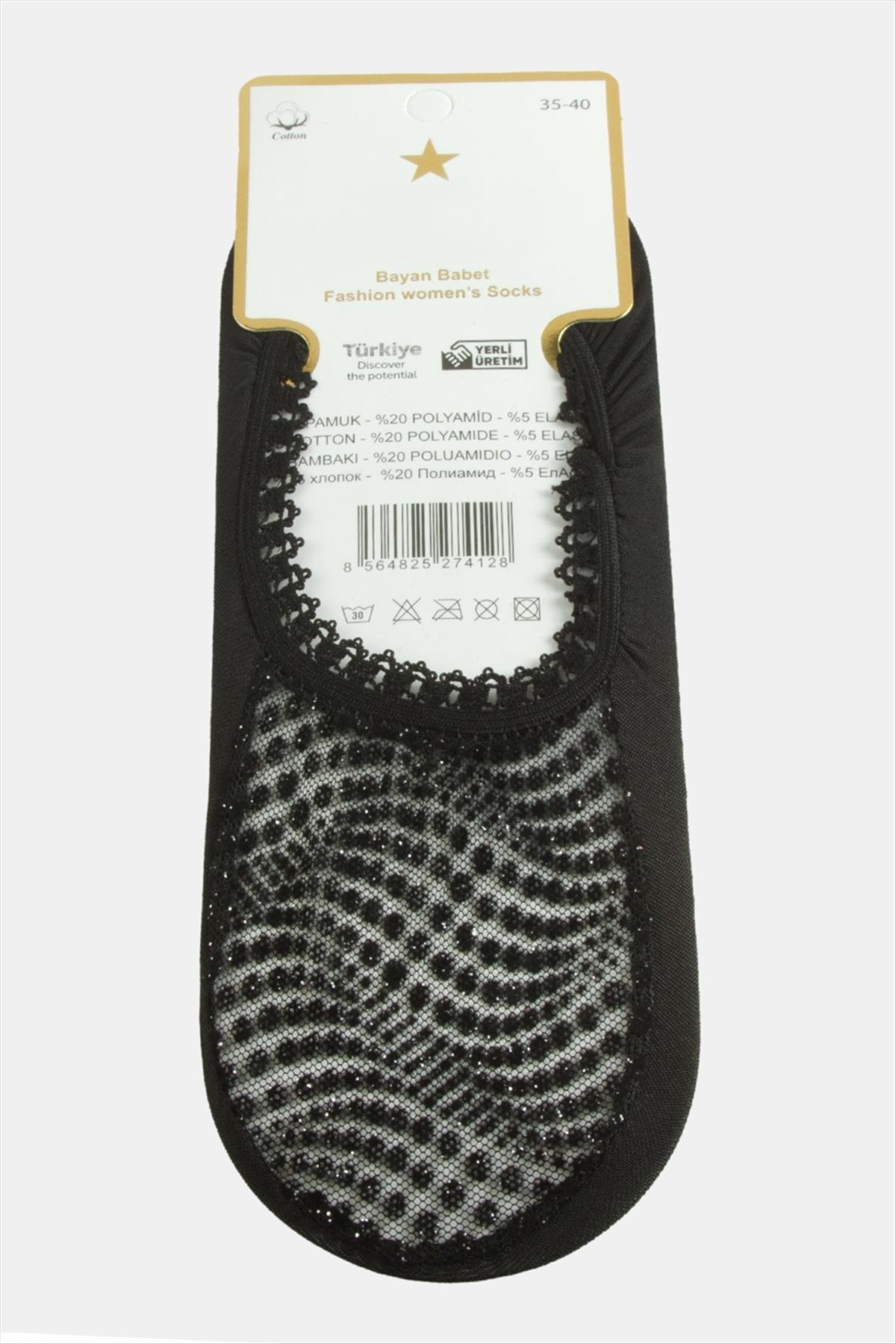 Noktalı Dantel Babet Çorap