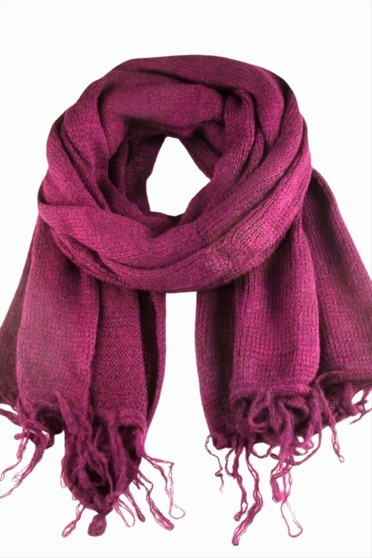 Örgülü İplik Kışlık Şal