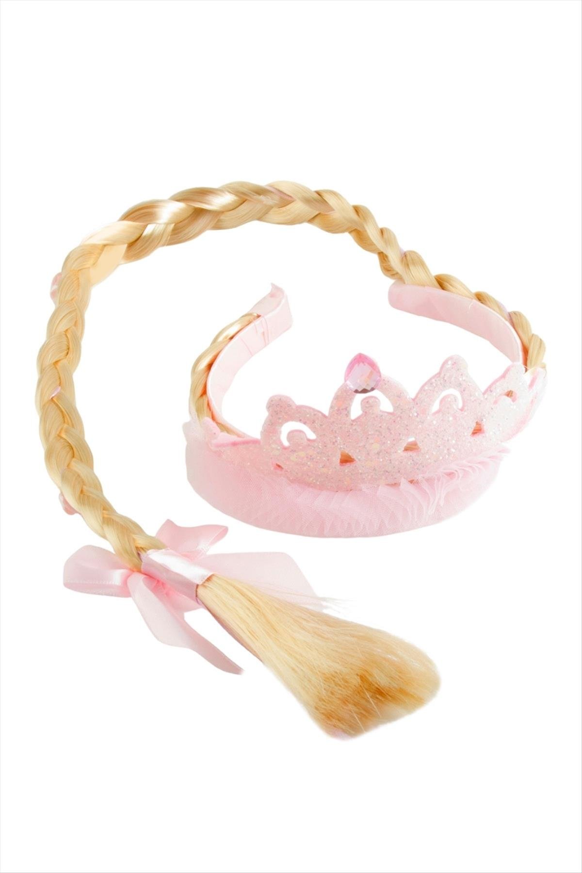 Örgülü Prenses Damla Taşlı Taç