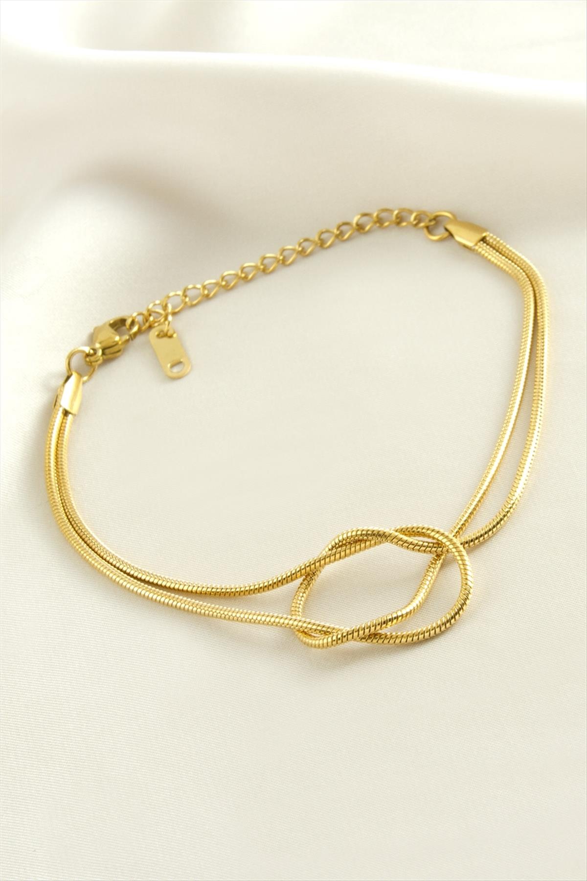 Örgülü Silindir Zincirli Çelik Bileklik