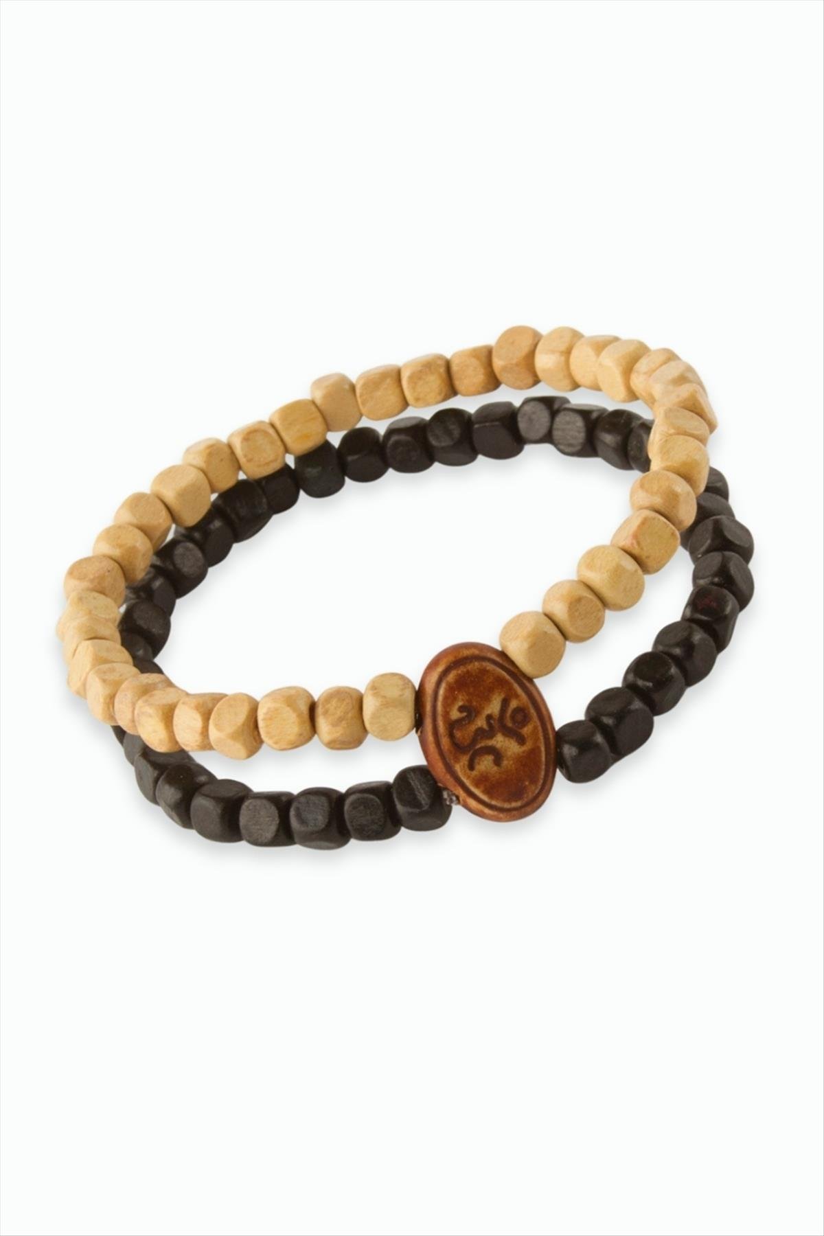 Oval Bambu Ahşap Bileklik 6 mm