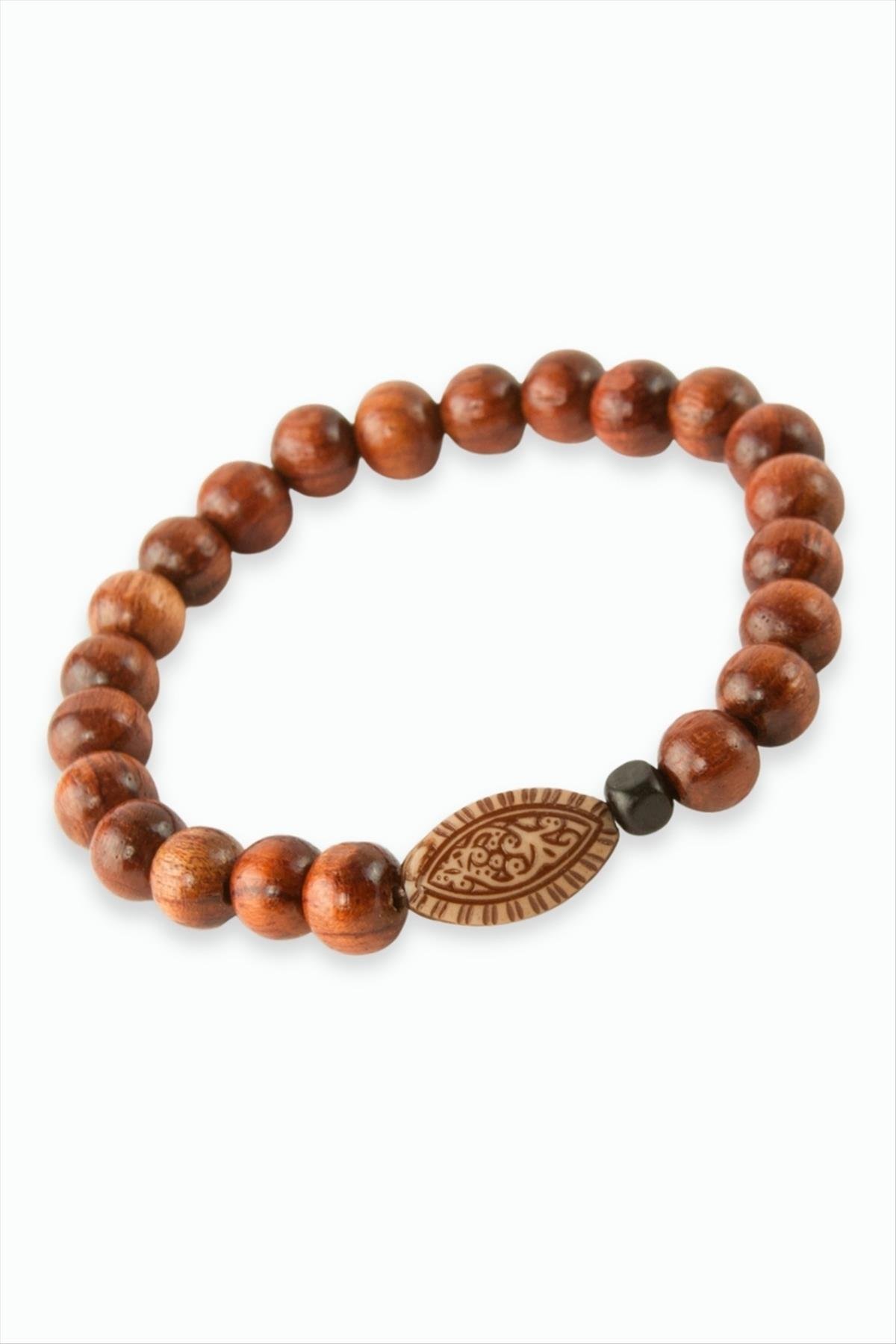 Oval Bambu Ahşap Bileklik 8 mm