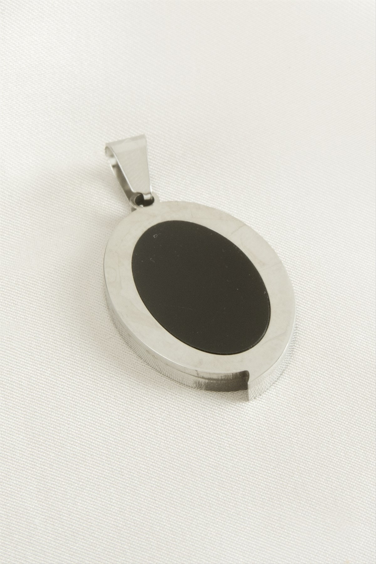 Oval  Çelik Kolye Ucu 3 cm