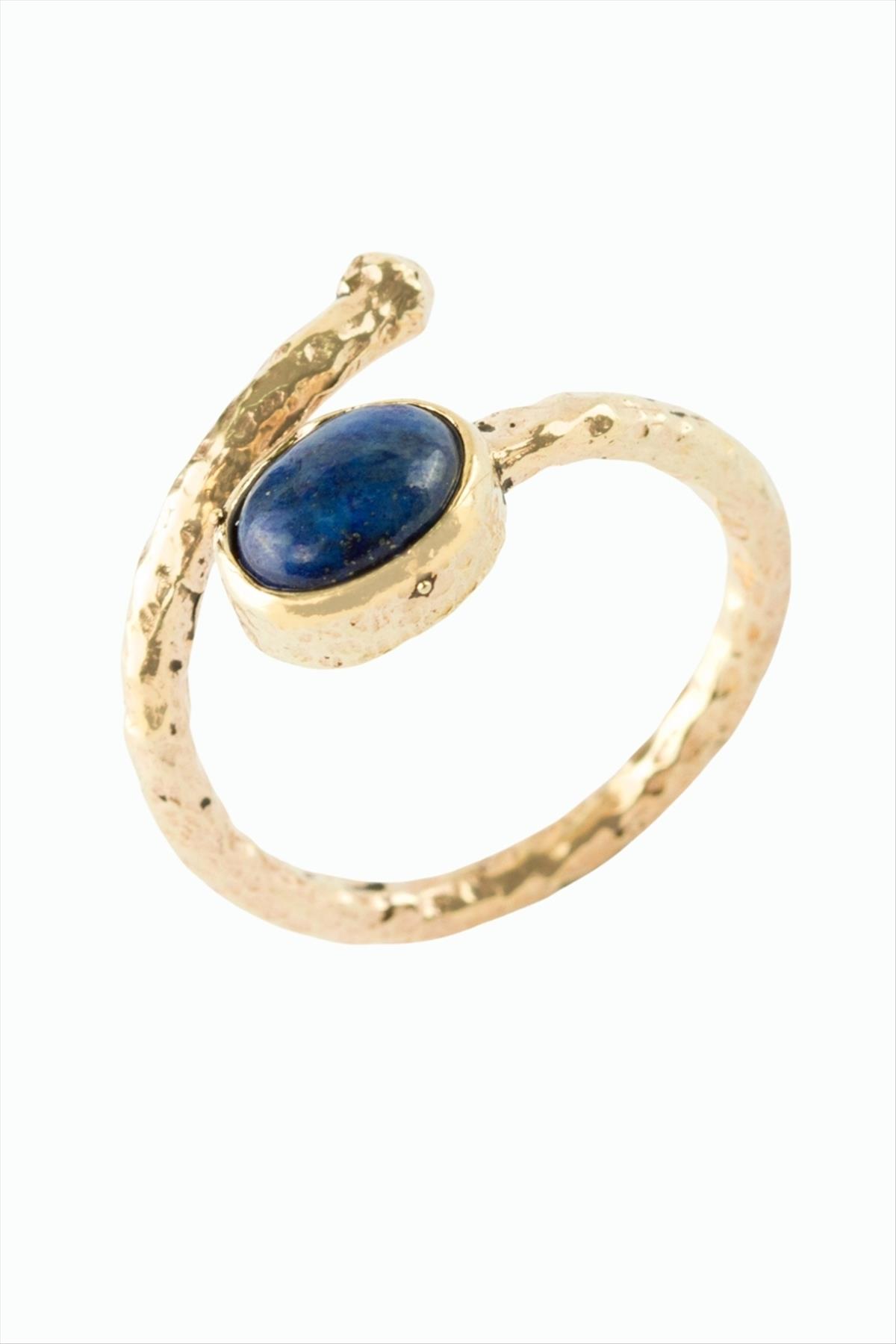 Oval Doğaltaşlı Otantik Yüzük