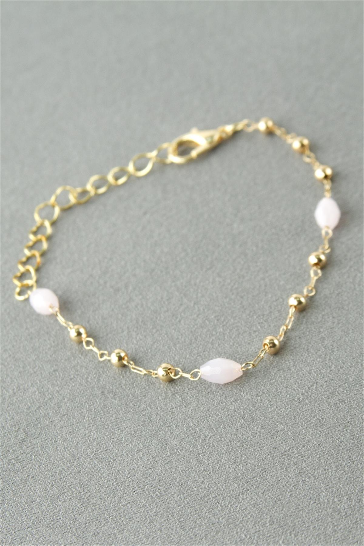 Oval Kristal Taşlı Bileklik