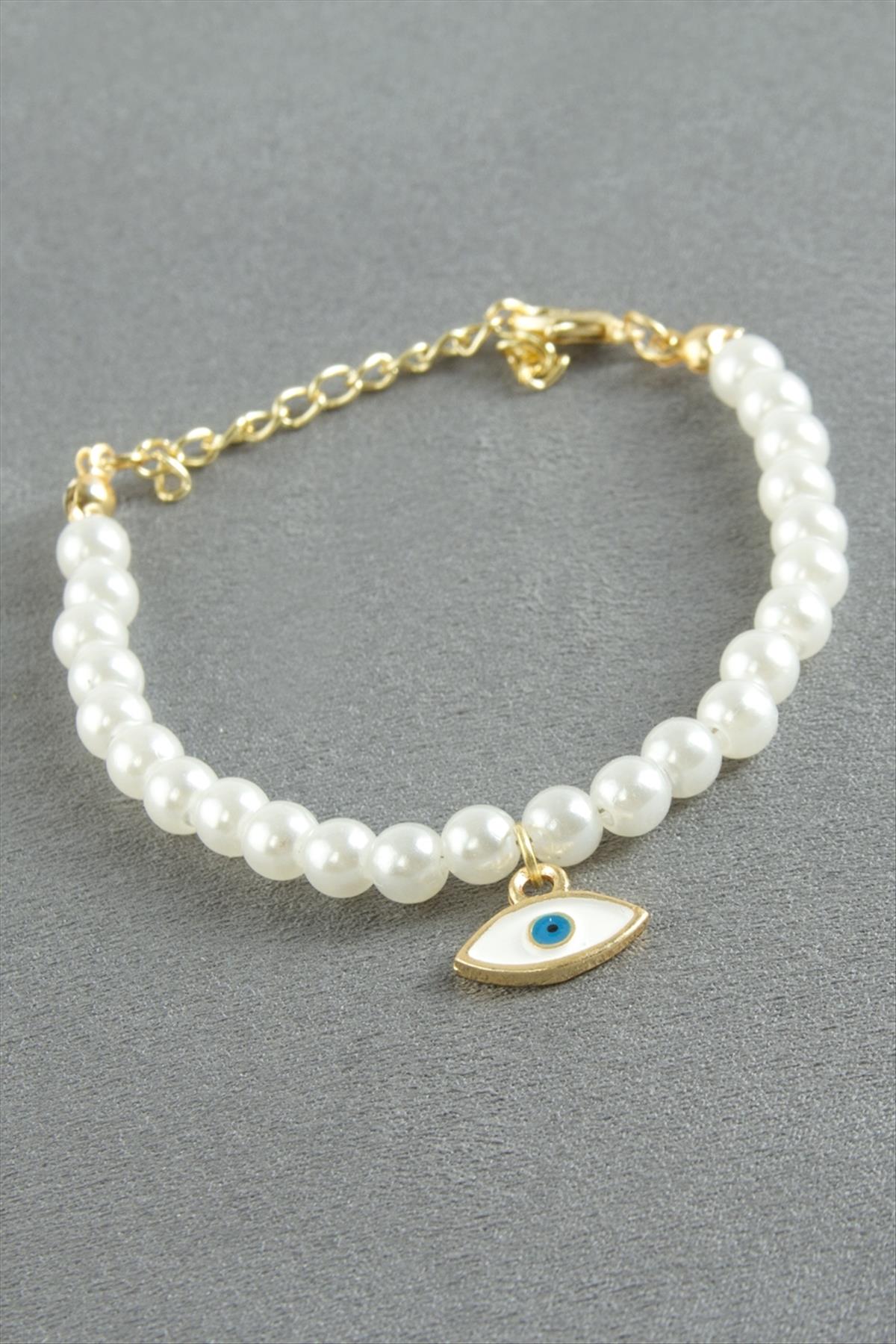 Oval Nazar İnci Bileklik