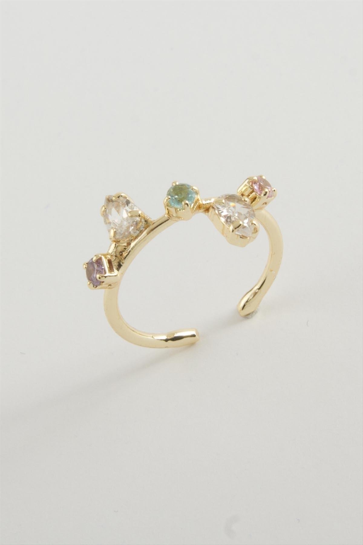 Oval Renkli Taşlı Yüzük