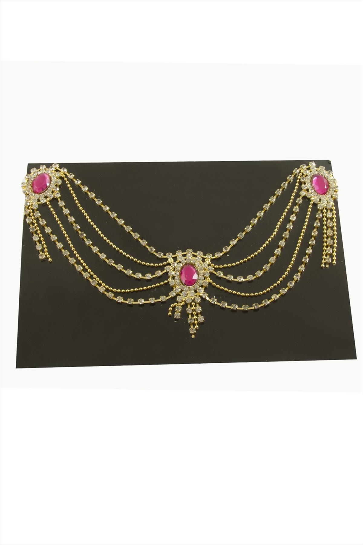 Oval Şerit Taşlı Alınlık