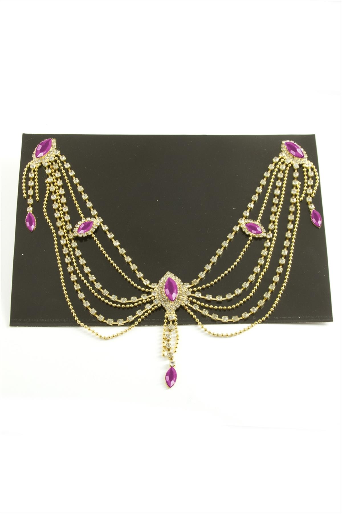 Oval Şerit Taşlı Alınlık