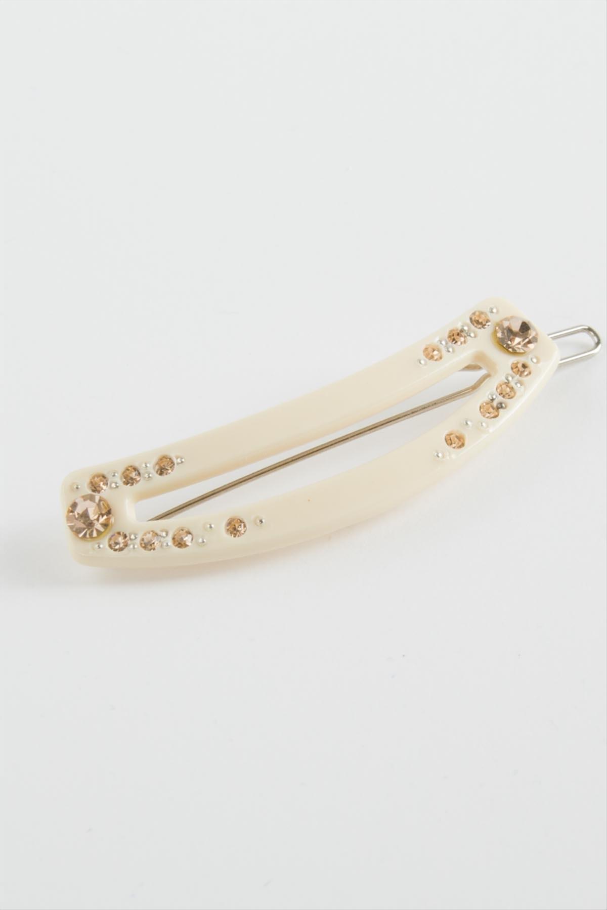 Oval Taşlı Klipsli Toka