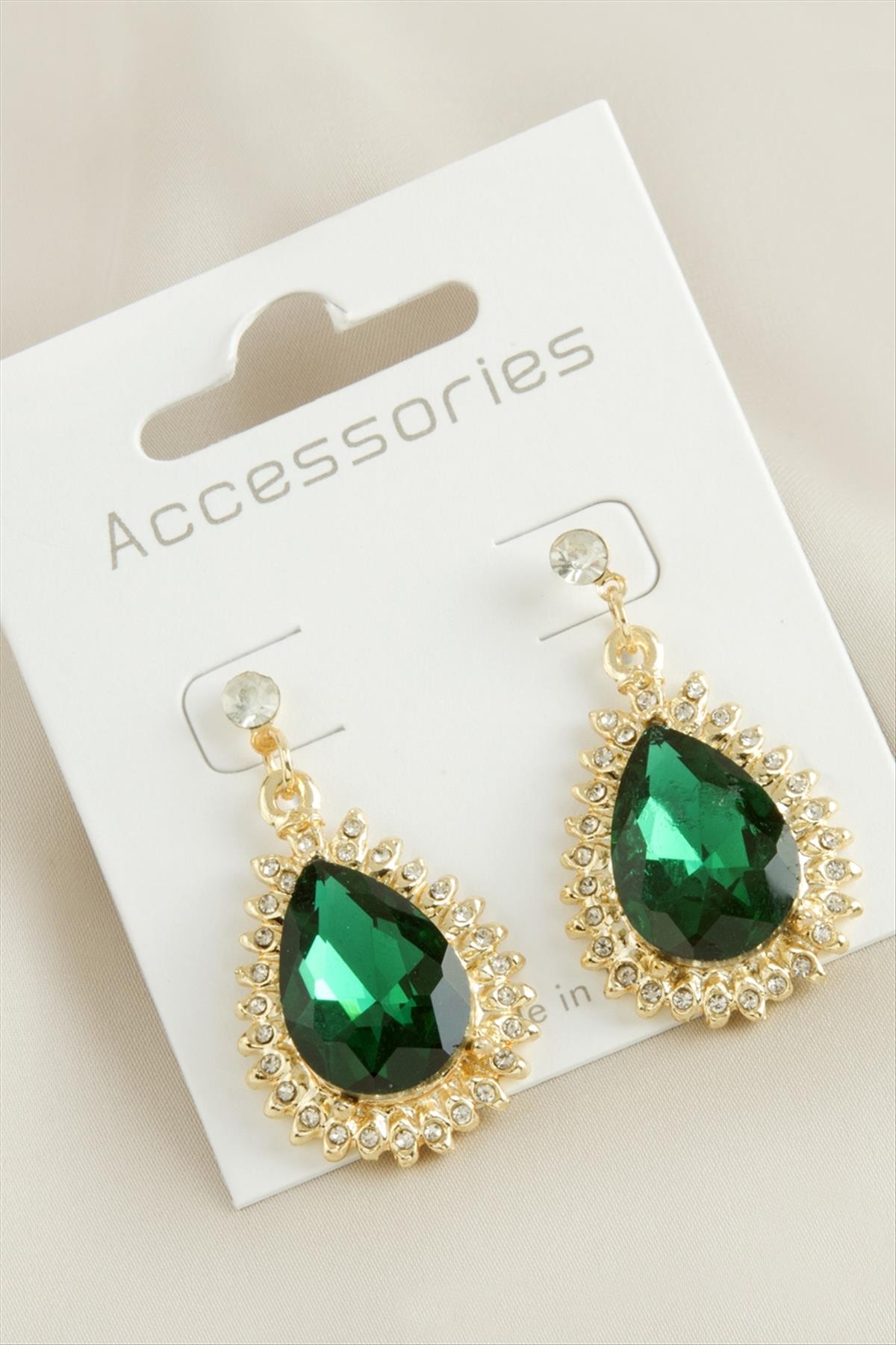 Oval Taşlı Yeni Sezon Küpe