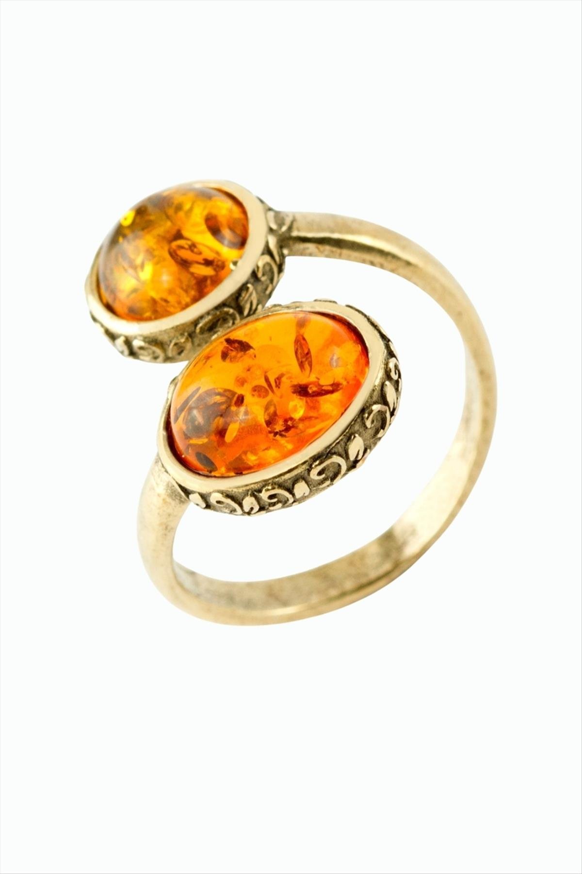 Oval Yuvarlak Doğaltaşlı Otantik Yüzük