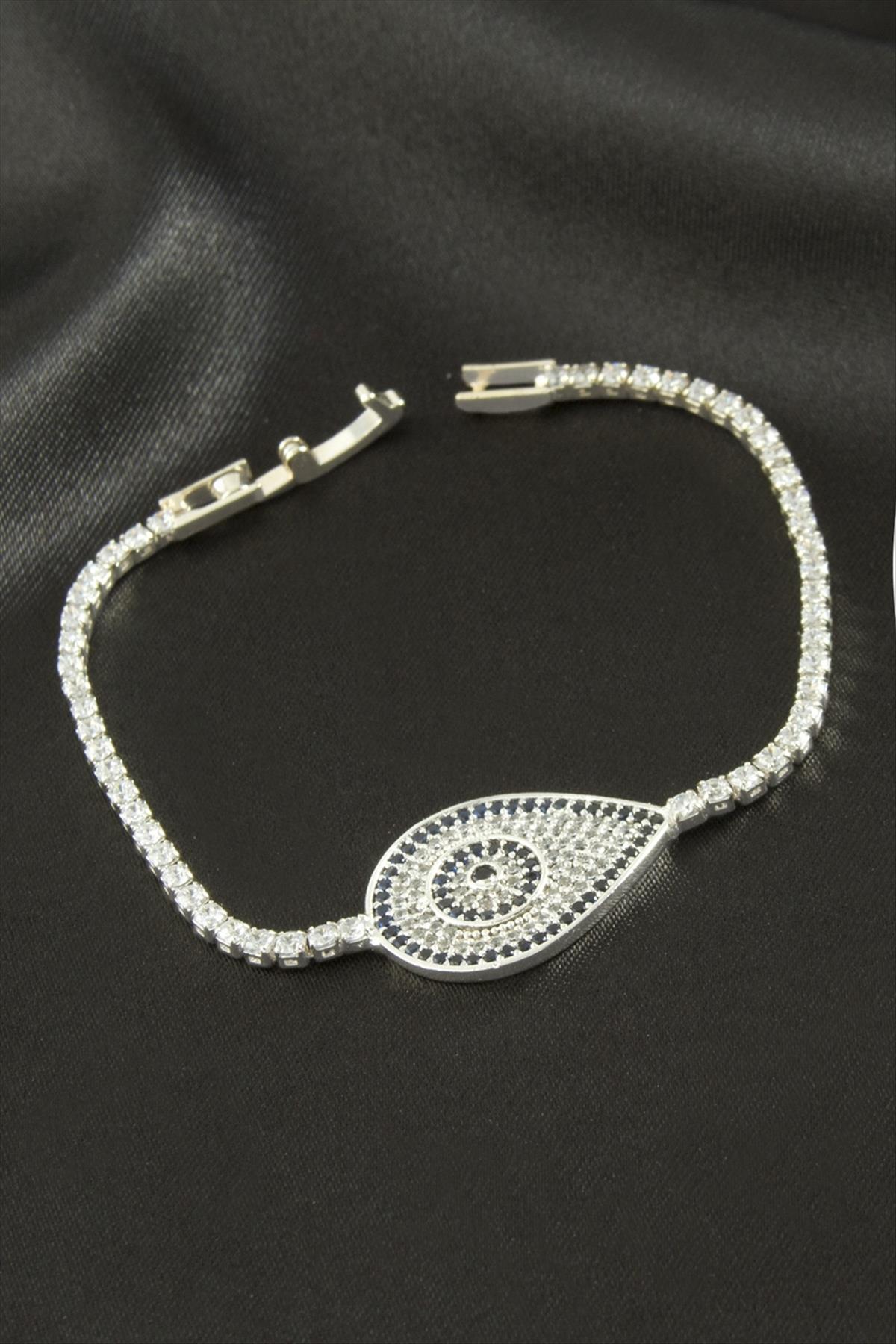 Oval Zirkon Taşlı Çocuk Bileklik 16 cm