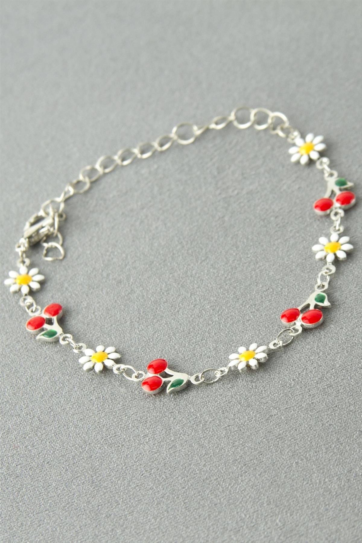 Papatya Kiraz Mineli Bileklik