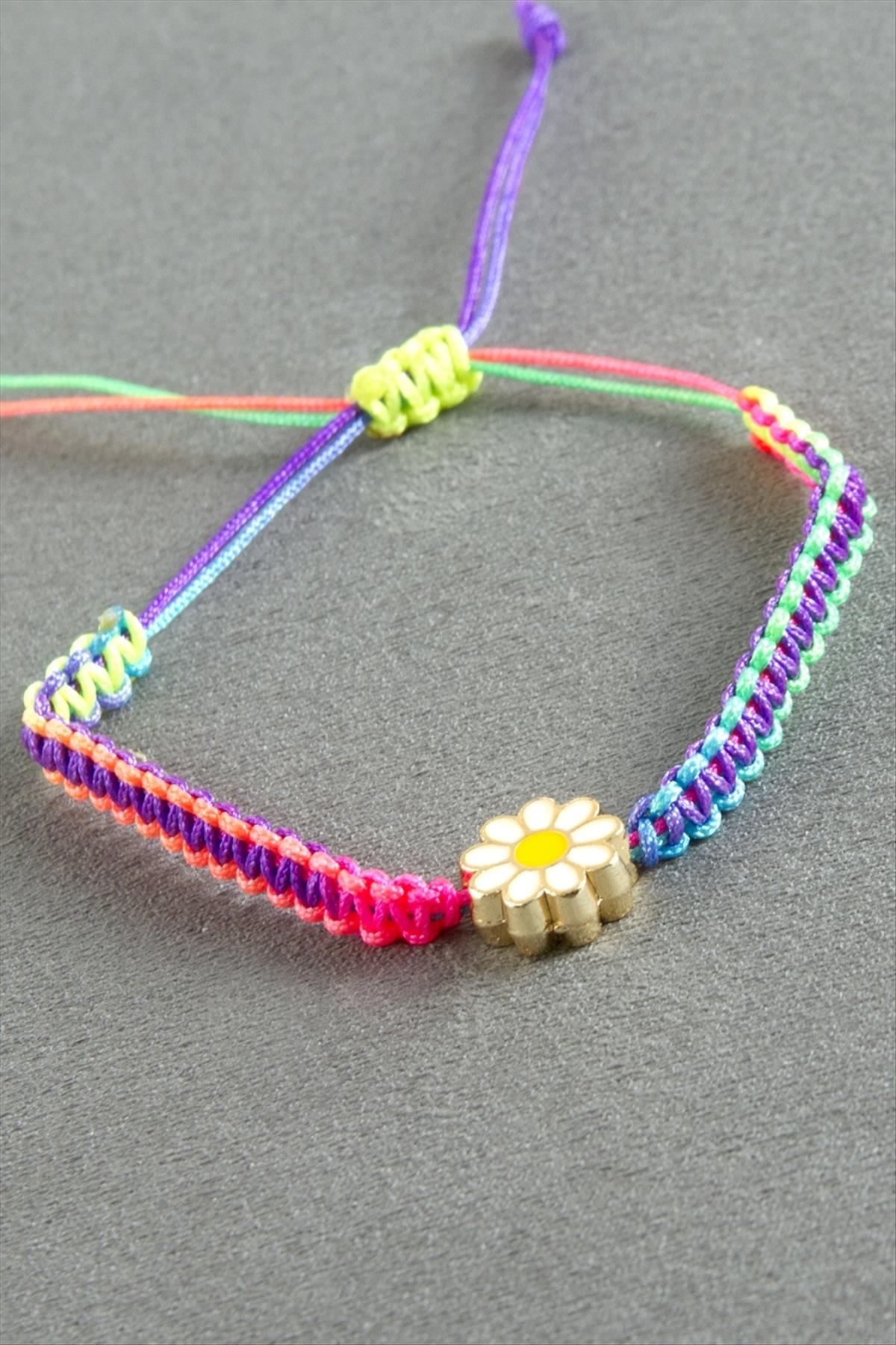 Papatya Makrome İp Bileklik