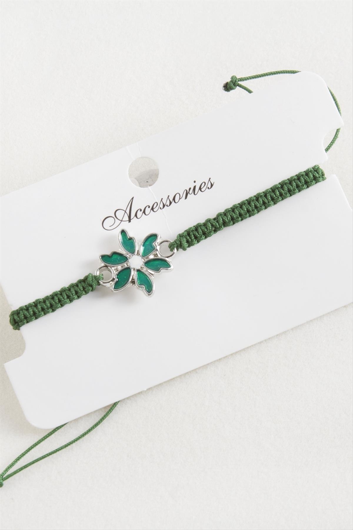 Papatya Makrome Örgülü Bileklik