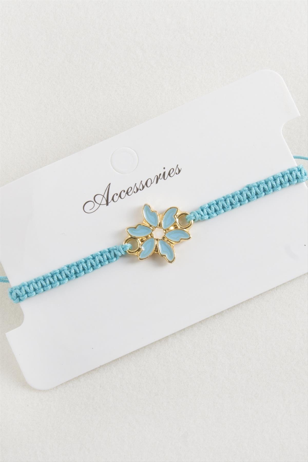 Papatya Makrome Örgülü Bileklik