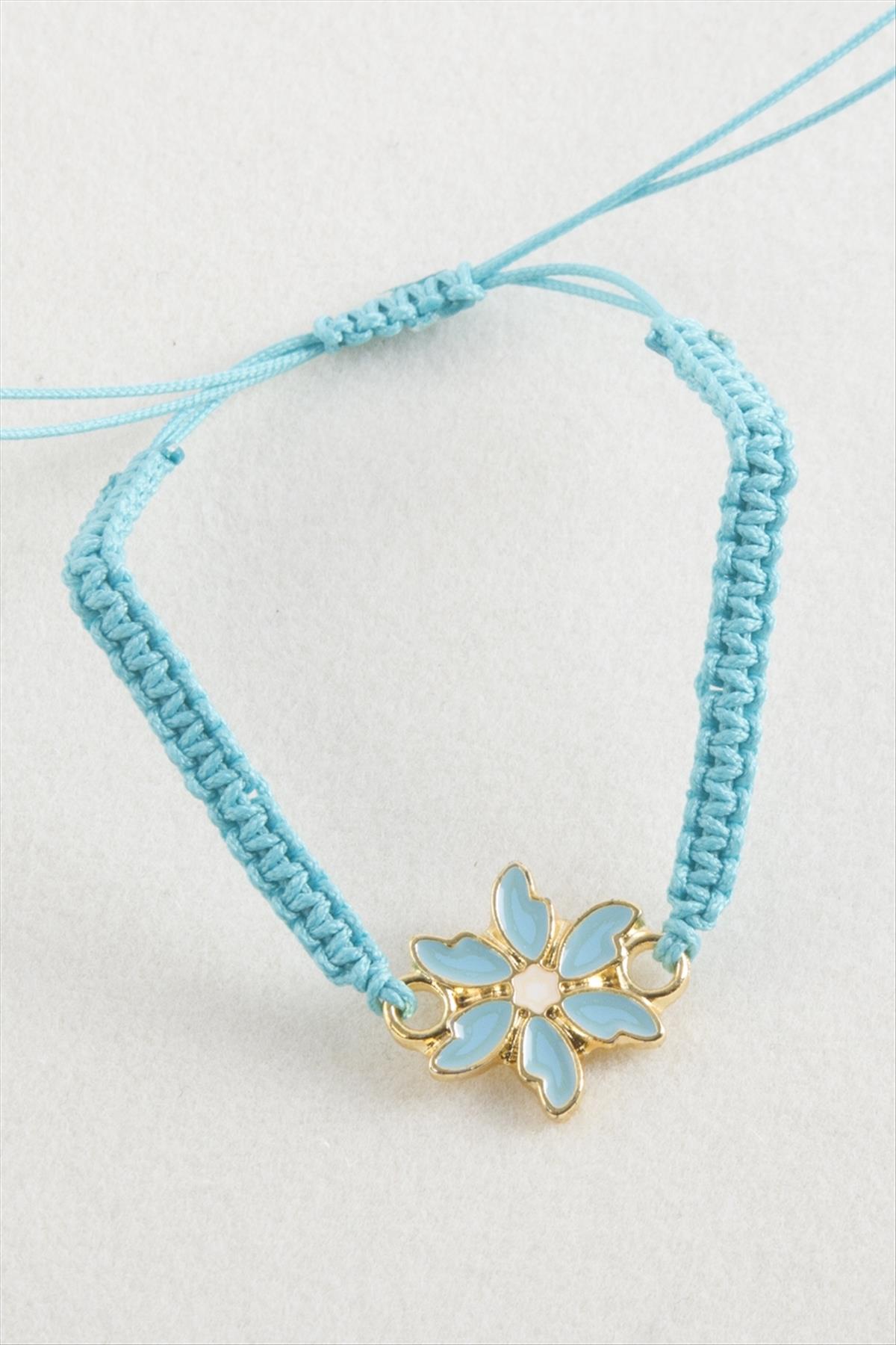 Papatya Makrome Örgülü Bileklik