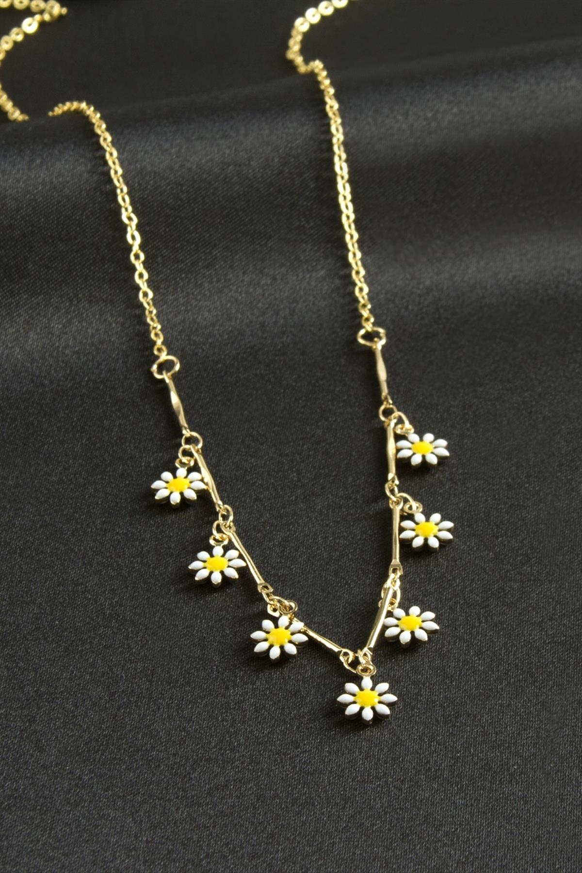 Papatya Mineli Kolye