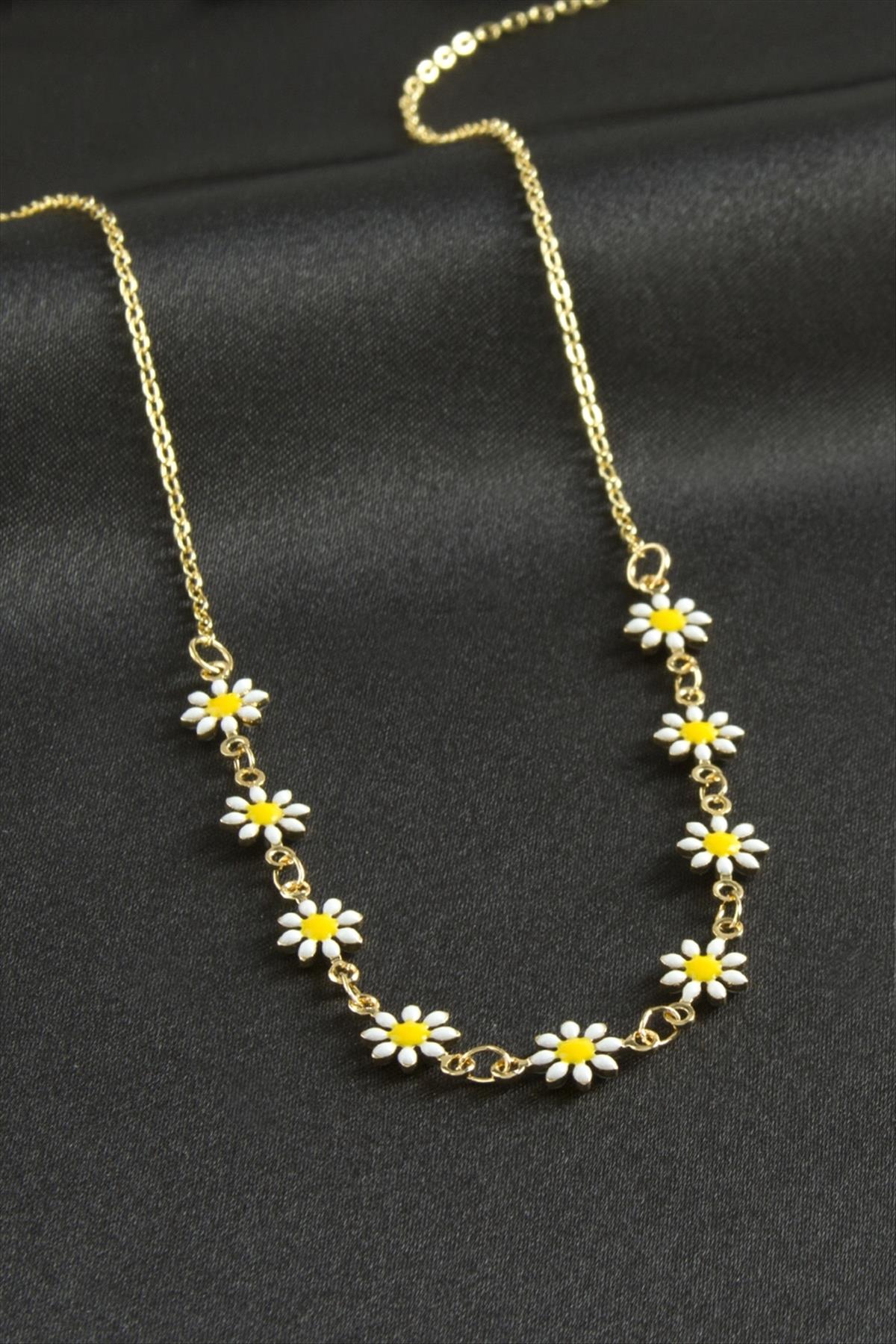 Papatya Mineli Kolye