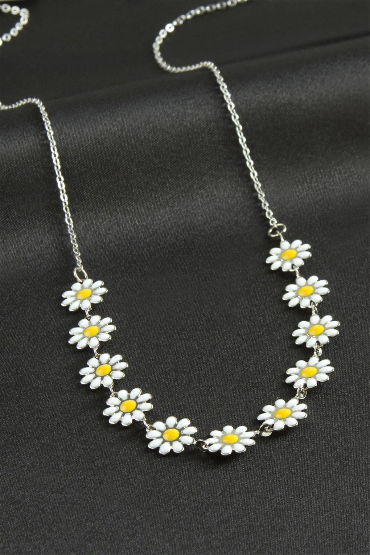 Papatya Mineli Kolye