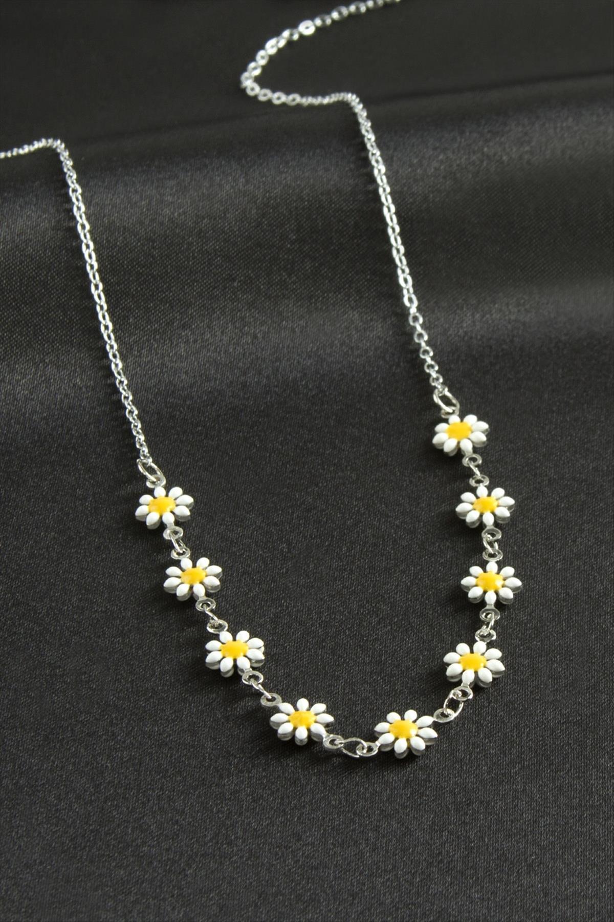 Papatya Mineli Kolye