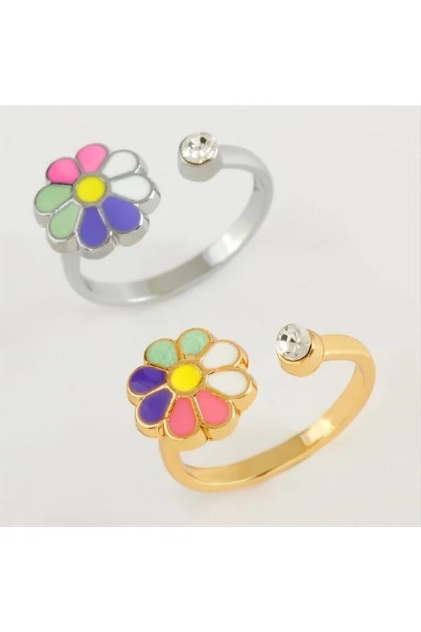 Papatya Mineli Taşlı Eklem Yüzük 1 Adet