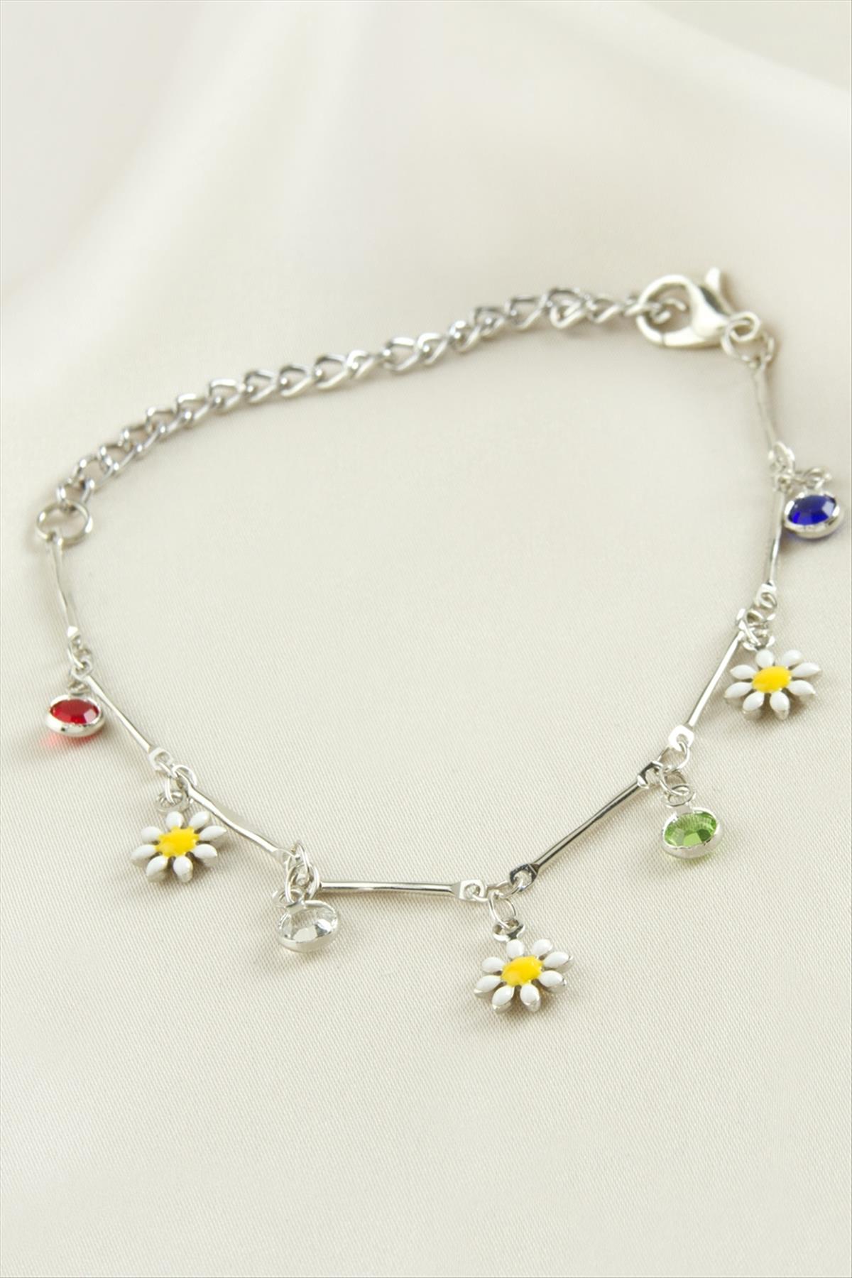 Papatya Taşlı Mineli Bileklik