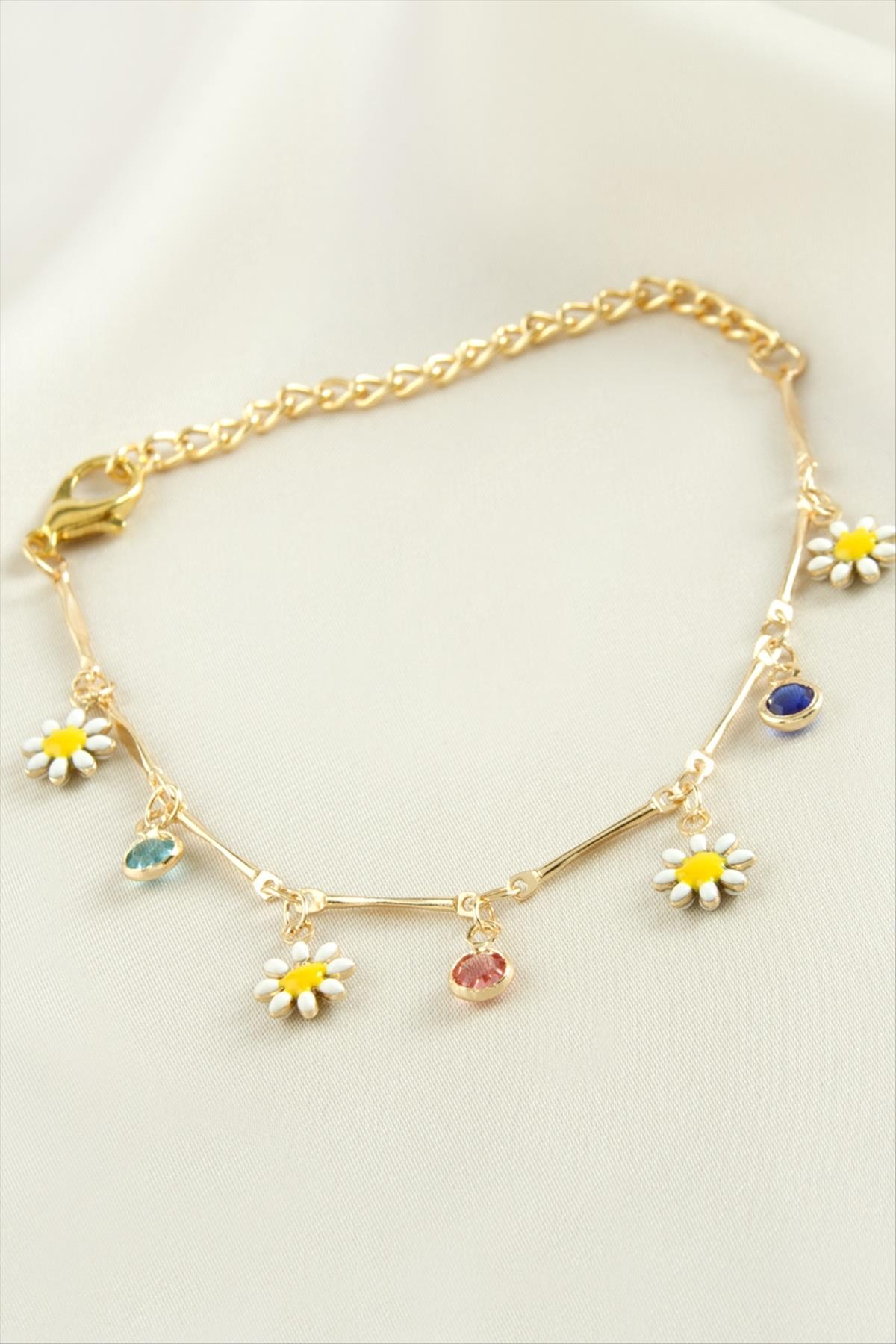 Papatya Taşlı Mineli Bileklik