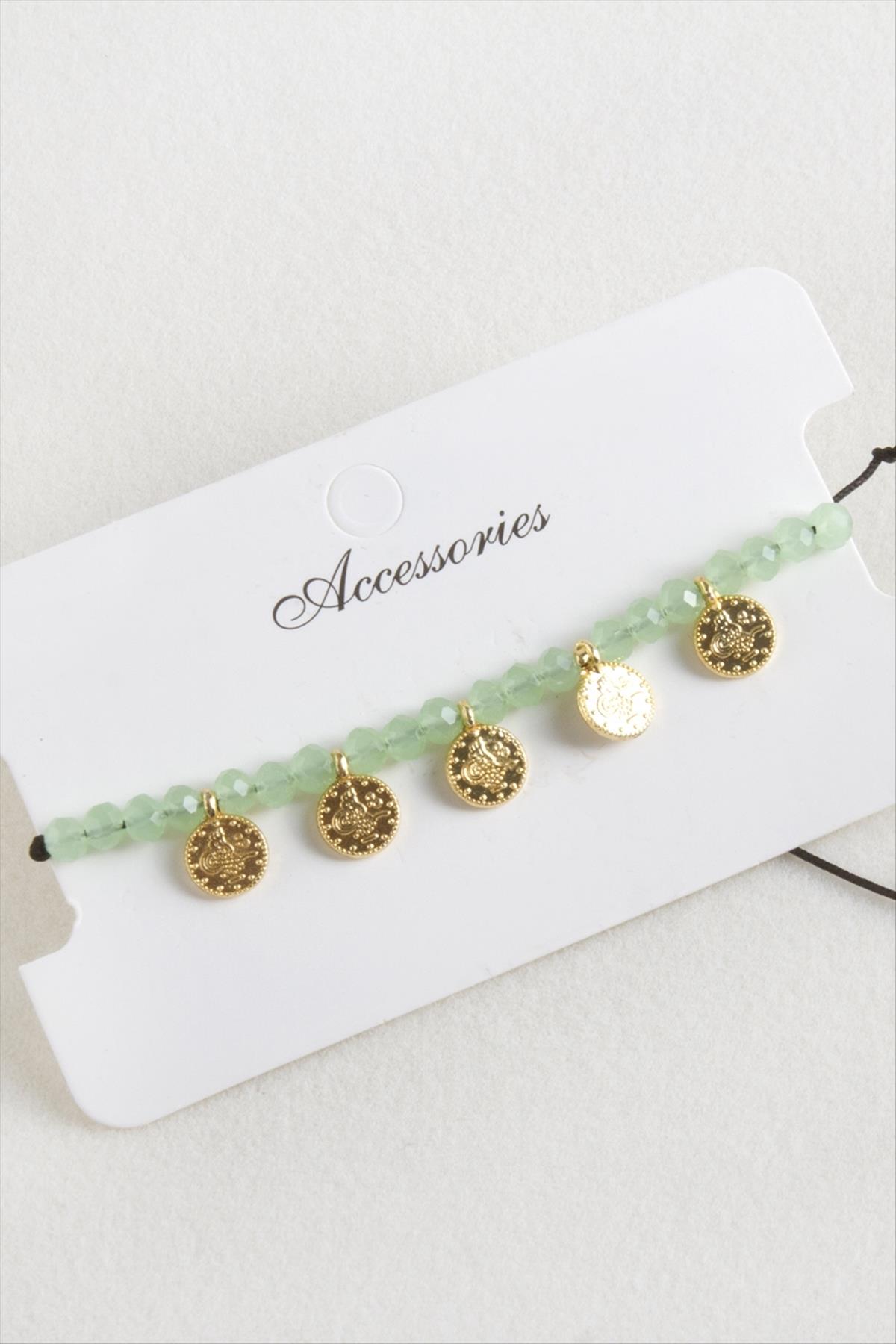 Para Kristal Makrome İp Bileklik