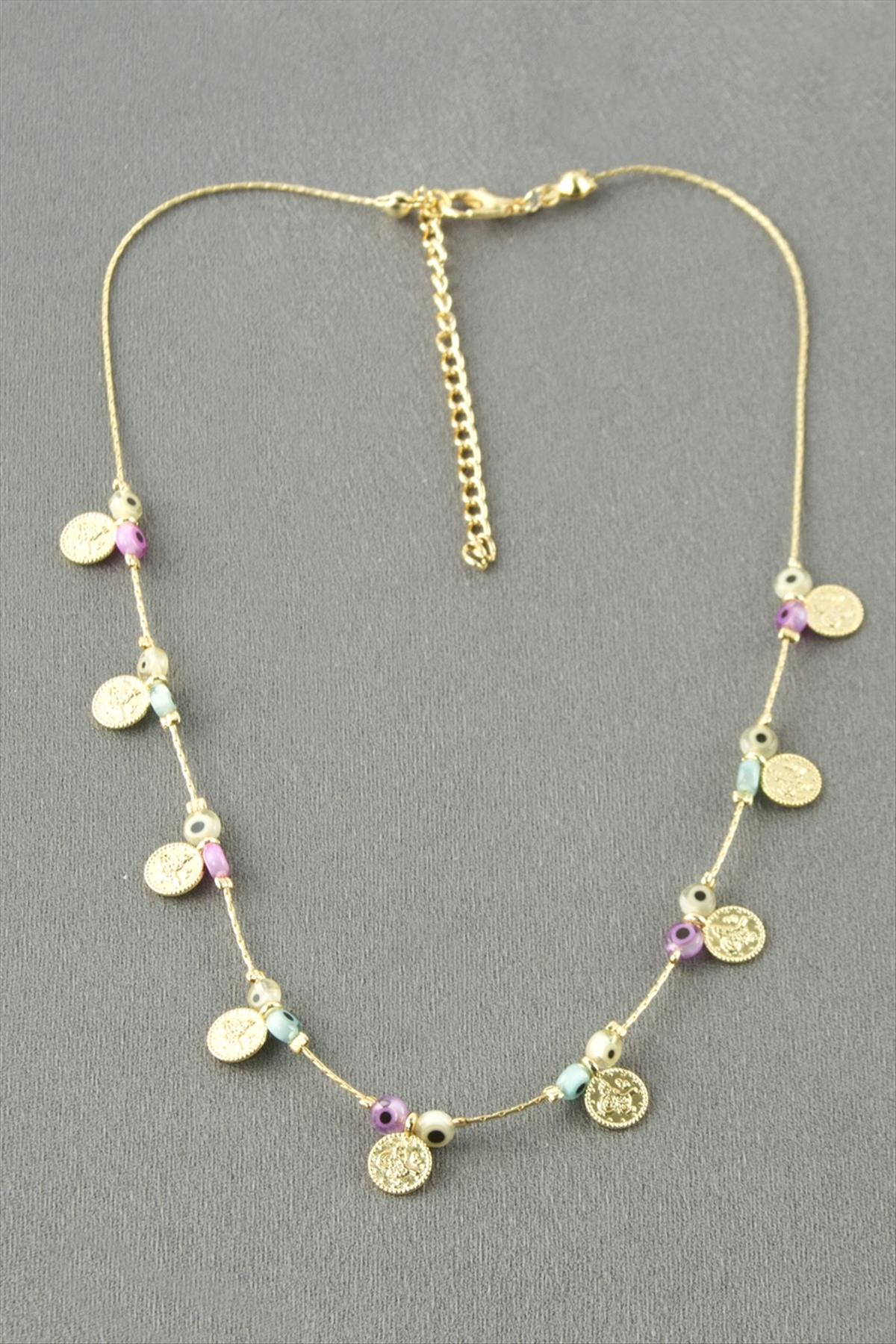 Paralı Boncuk Nazar Kolye