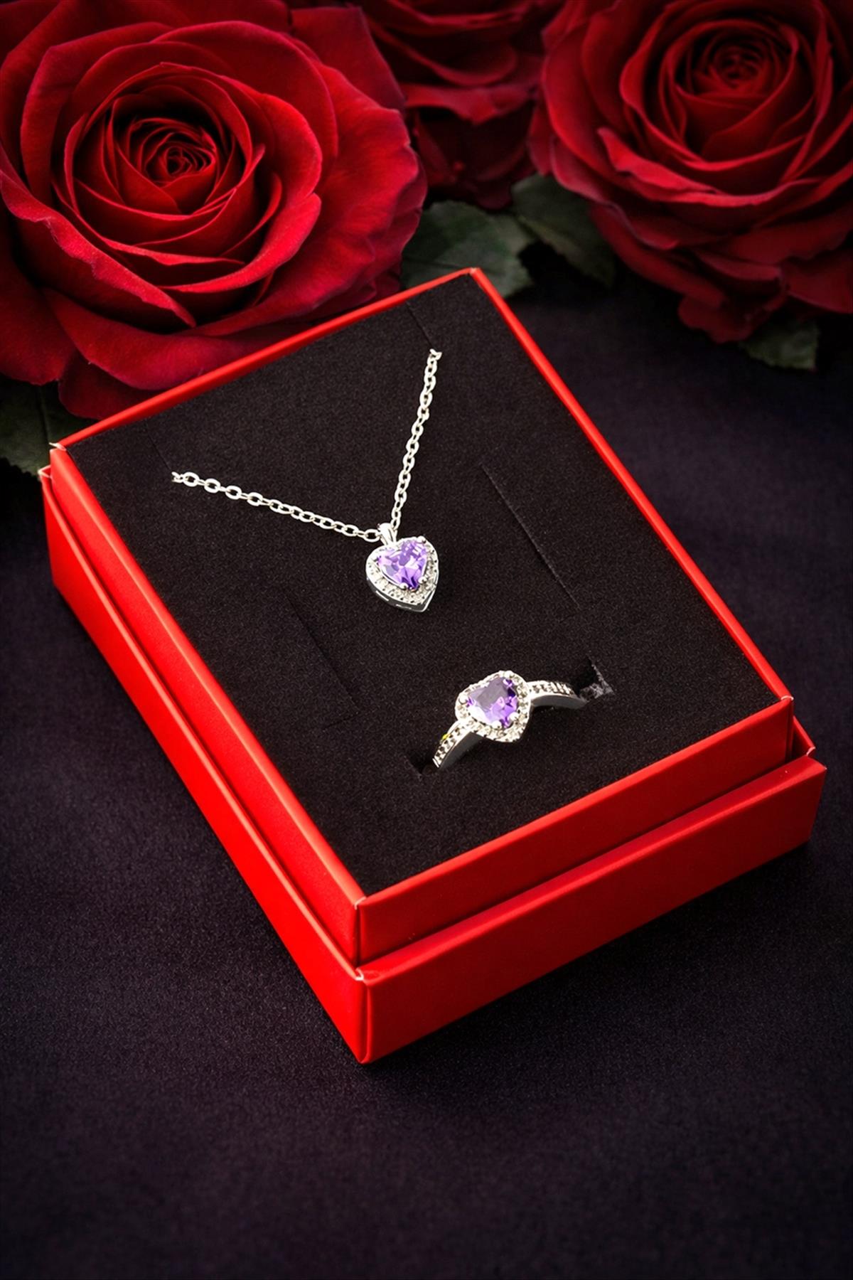 Pnr Kalp Zirkon Taşlı Set Koyle