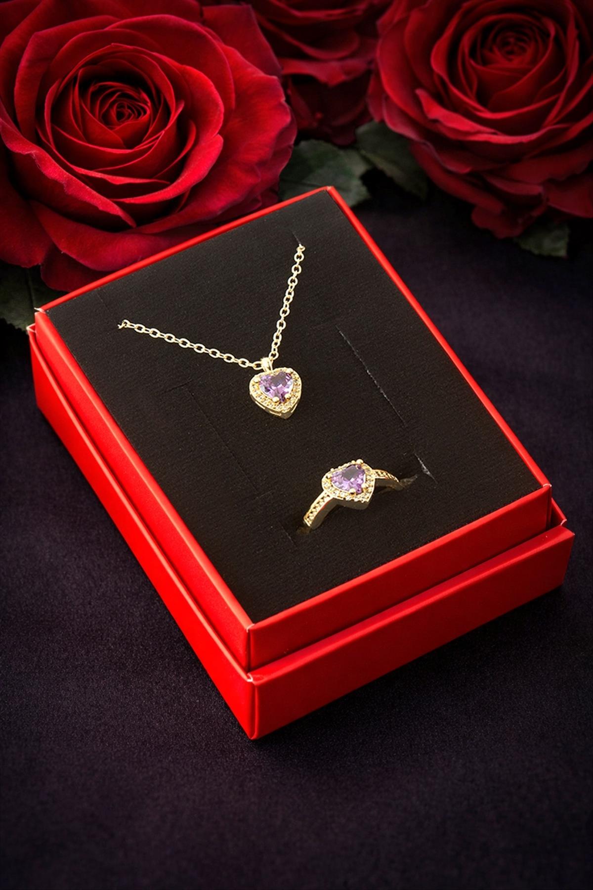 Pnr Kalp Zirkon Taşlı Set Koyle