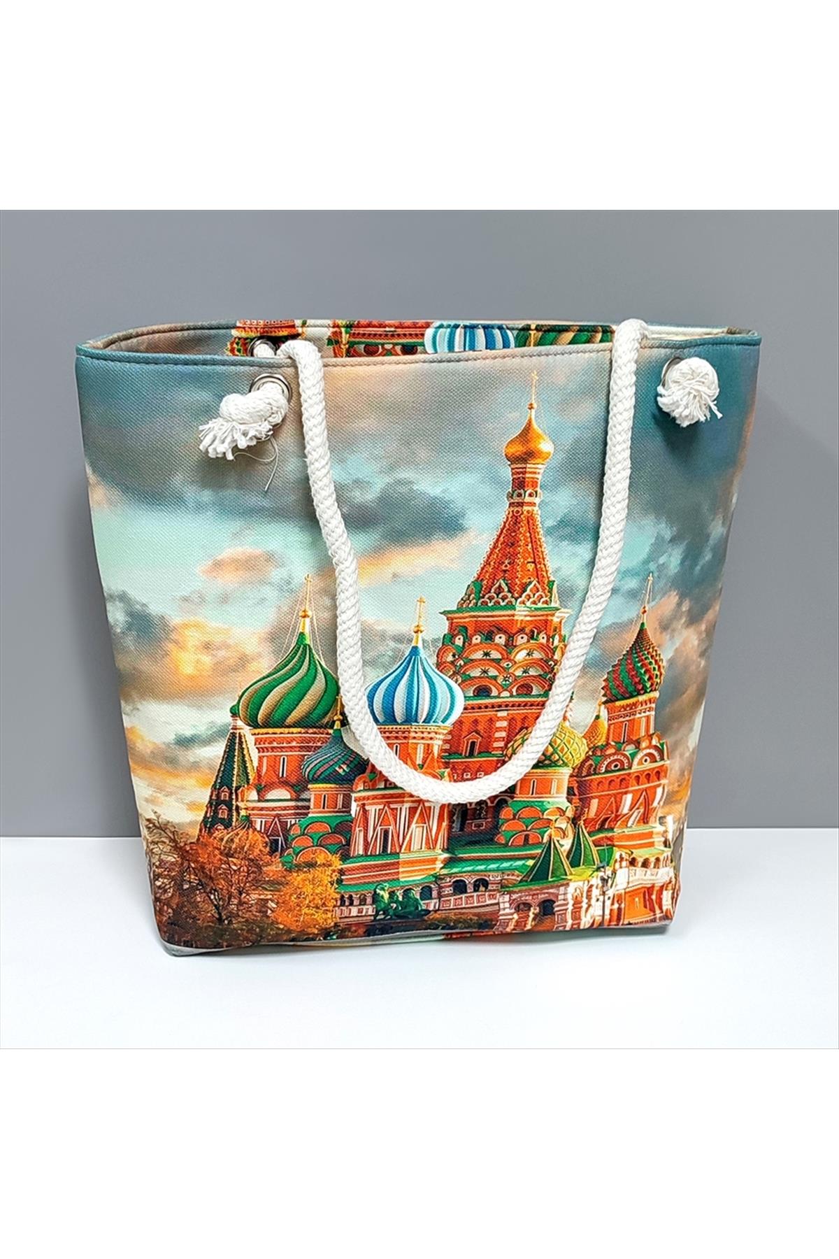 Saray Desenli Plaj Çantası